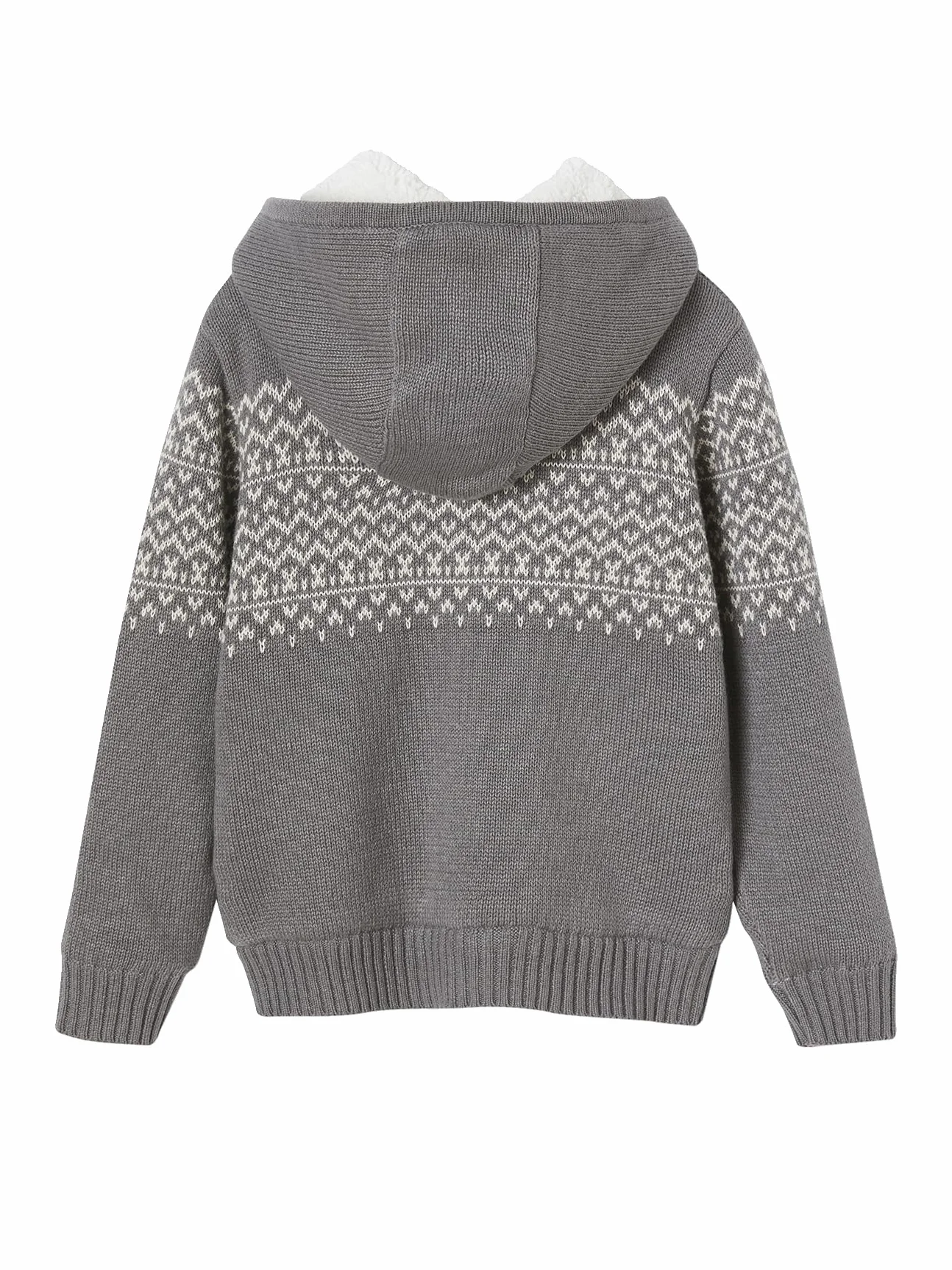 VERTBAUDET Gilet zippé à Capuche garçon doublé Sherpa Gris chiné 2A