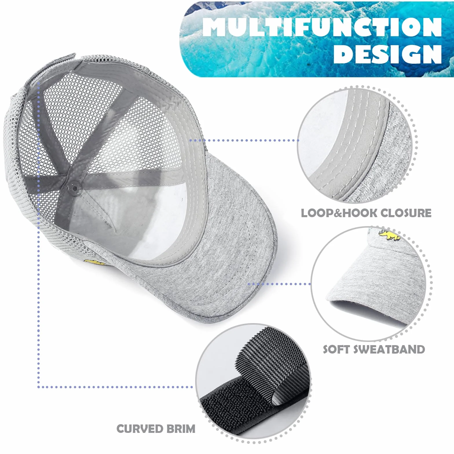 DRESHOW Casquette Bébé Soleil Chapeau Mignon Dinosaure Motif Unisexe Trucker Enfant Garçons Filles