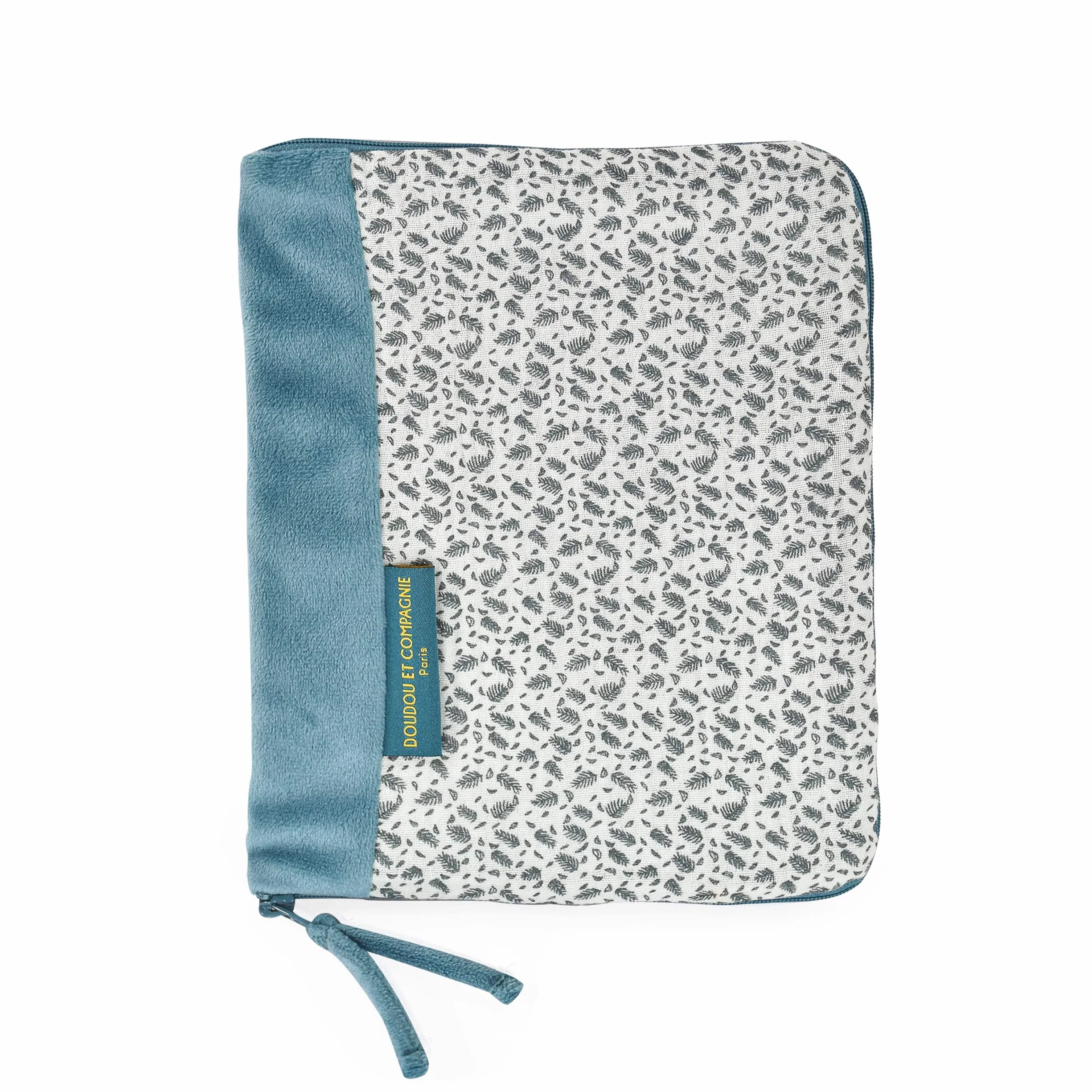 DOUDOU ET COMPAGNIE Protège Carnet de Santé Bleu Imprimé YOCA LE KOALA 22 cm 100% Lange Coton