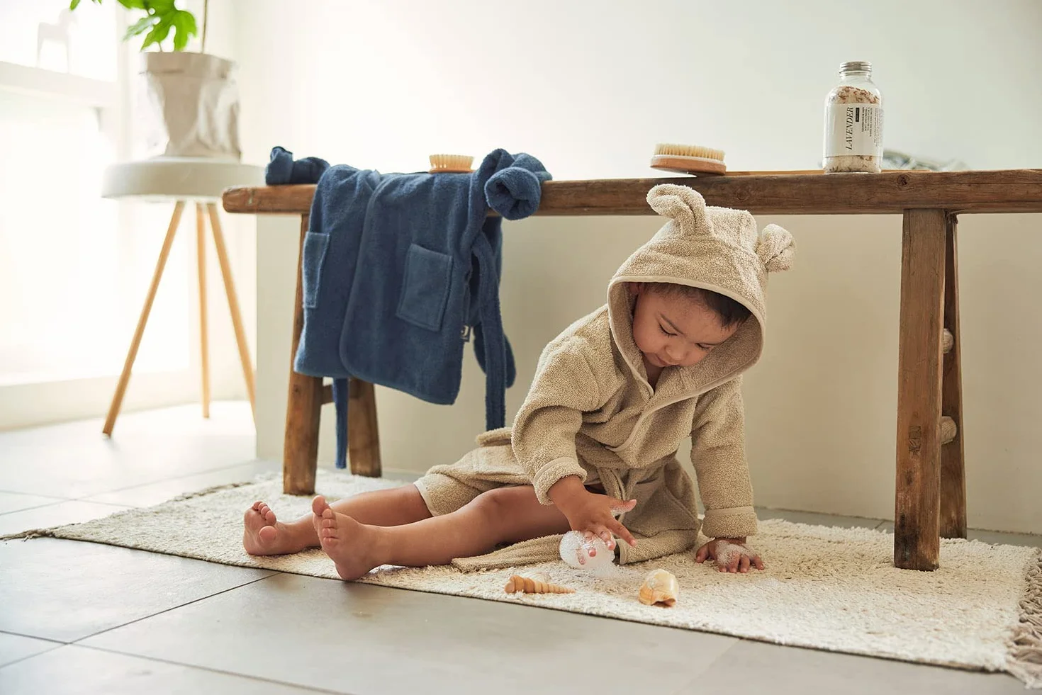 Jollein Peignoir de bain en éponge 1-2 ans Nougat
