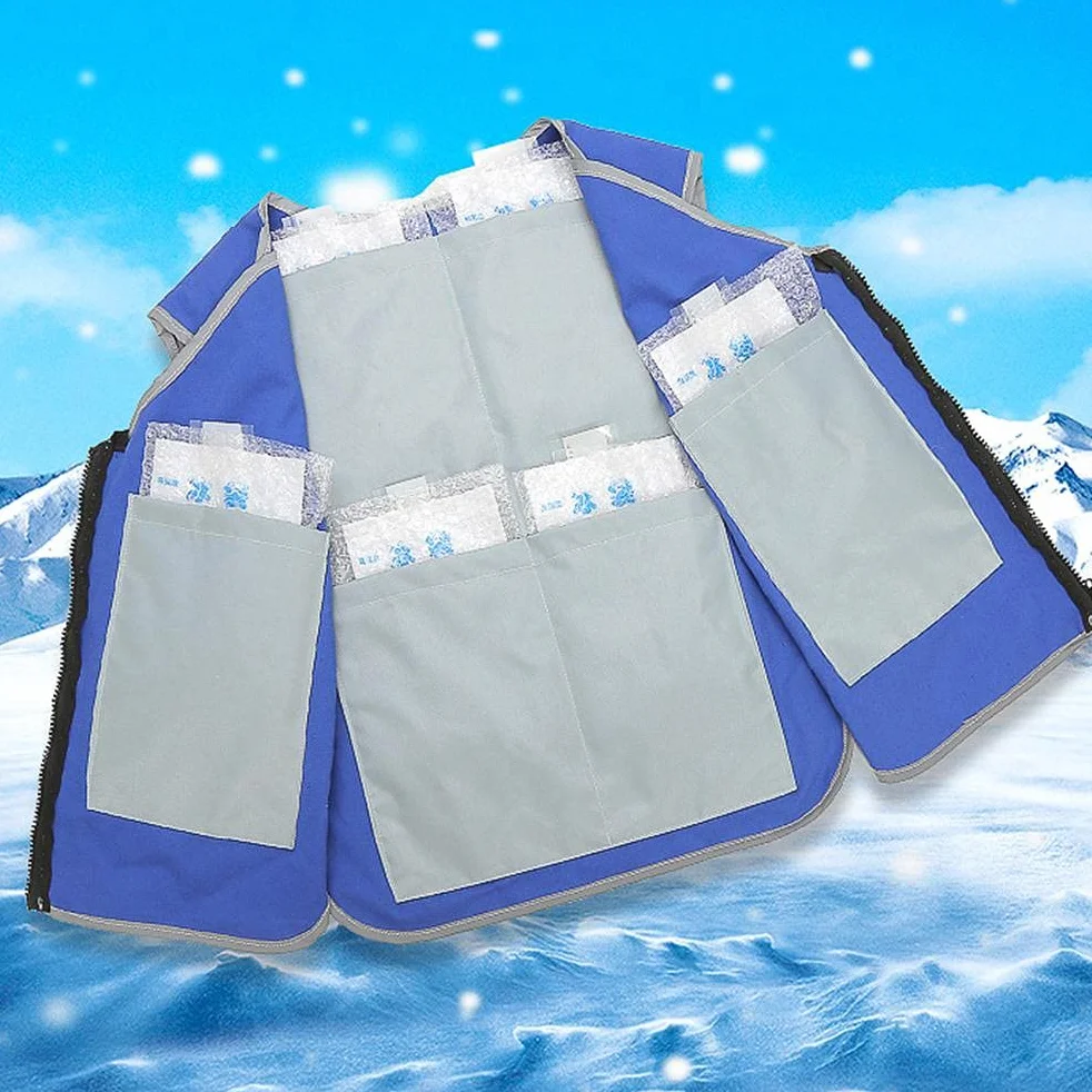 Gilet de refroidissement par glace réglable pour sports de plein air, pêche, cyclisme