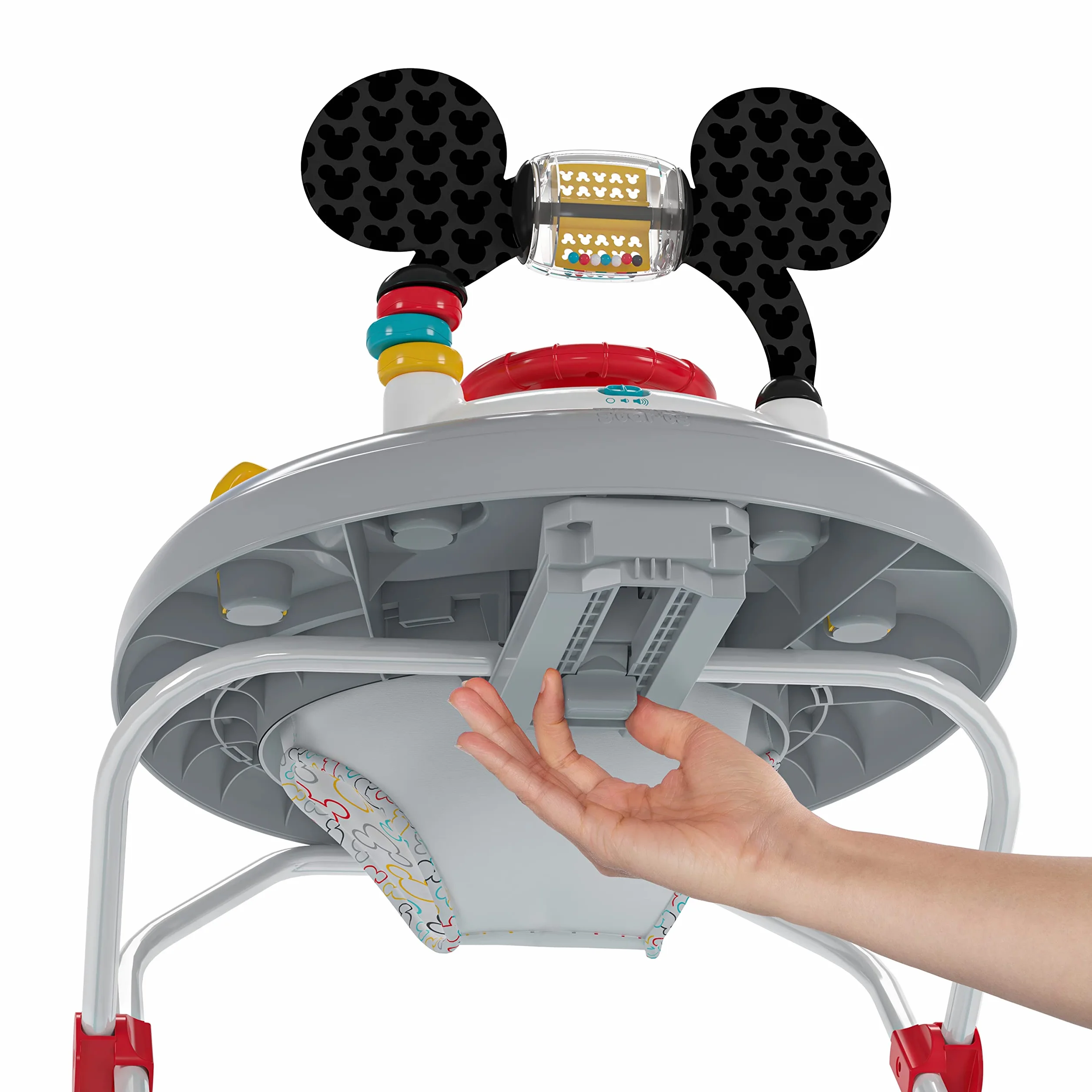 Bright Starts Disney Baby Trotteur Mickey Original Bestie 2 en 1 Centre d'activités avec lumières et musique, hauteur réglable