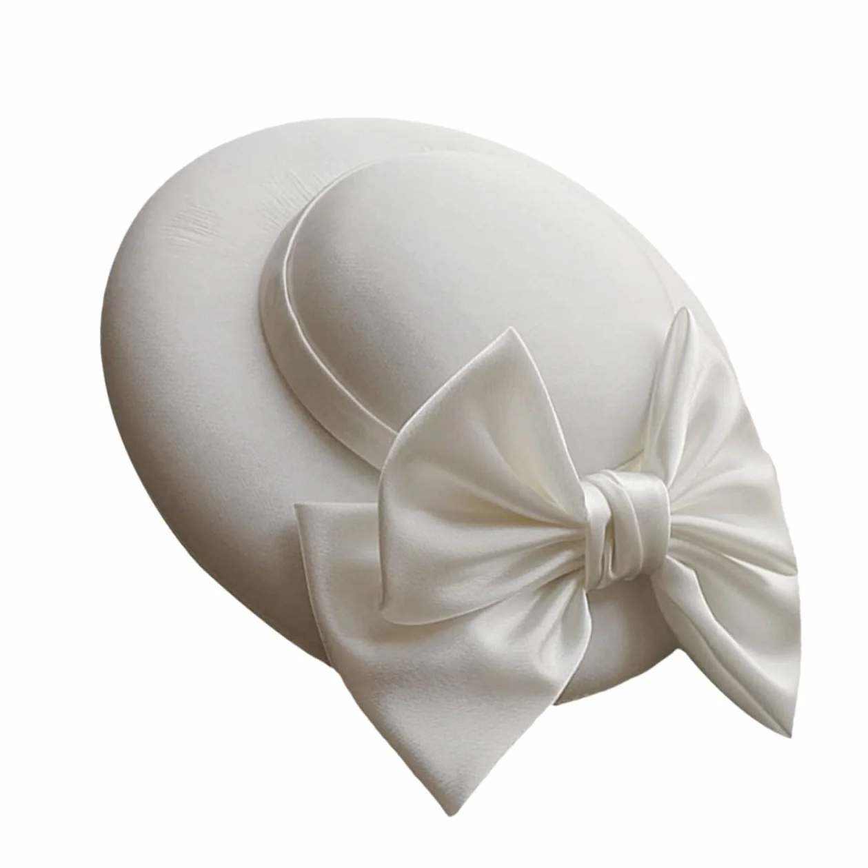 Bibi mignon de mariée classique chapeau seau Bowknot blanc pour femme mariage fête