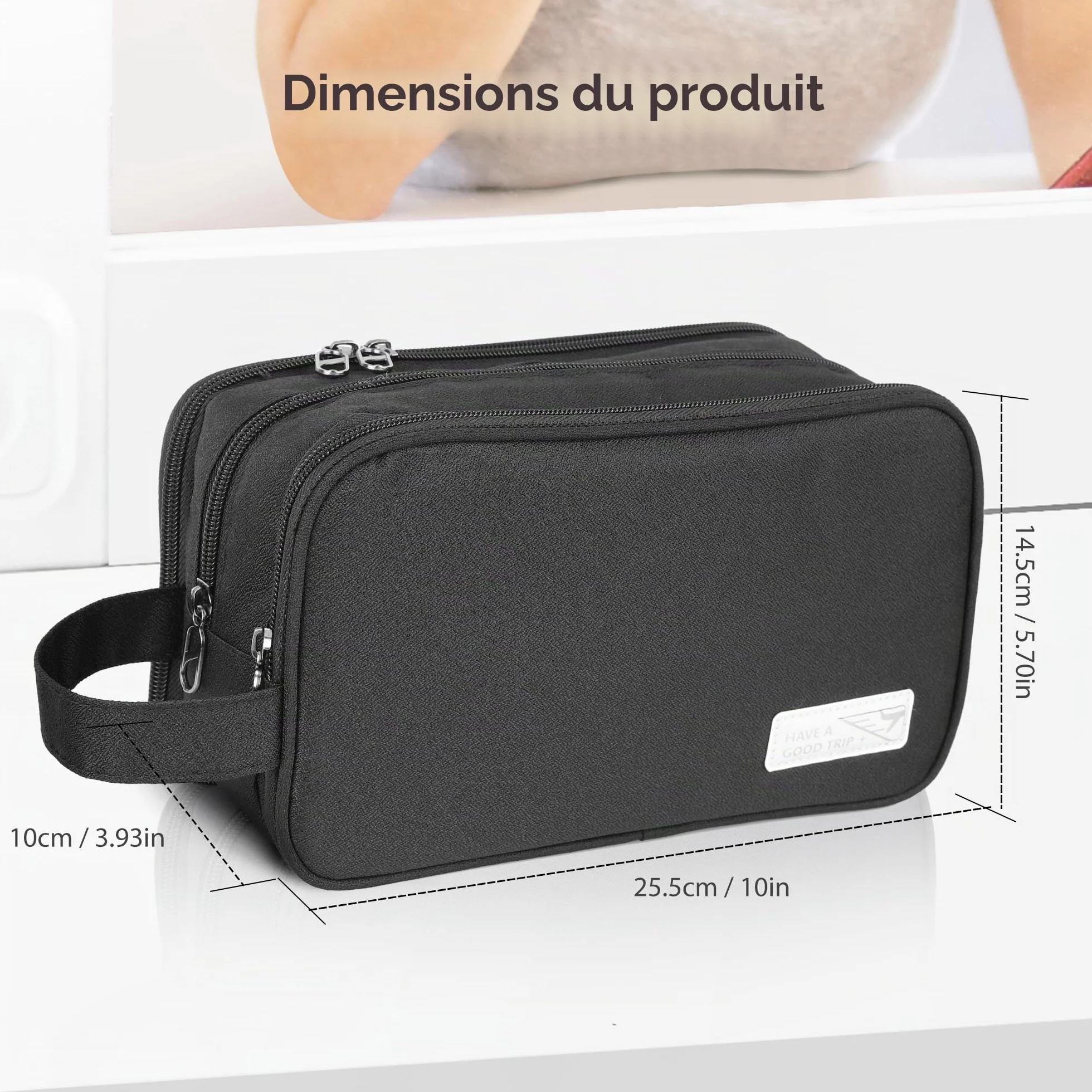 Trousse de Toilette Imperméable Multifonction Grand Sac Cosmétique Voyage Organisateur Rose