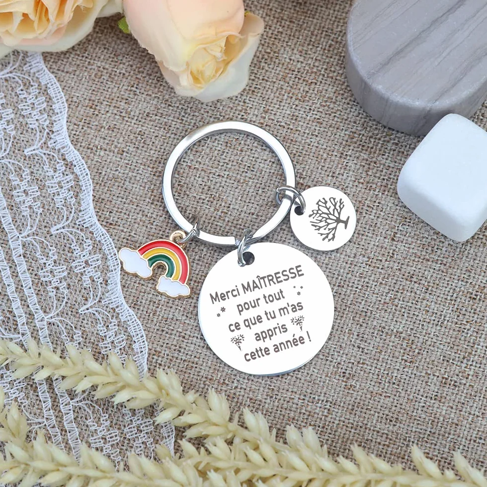Porte Clef Maîtresse Cadeau Fin d'Année Scolaire Noël Anniversaire Idée Cadeau Accessoire