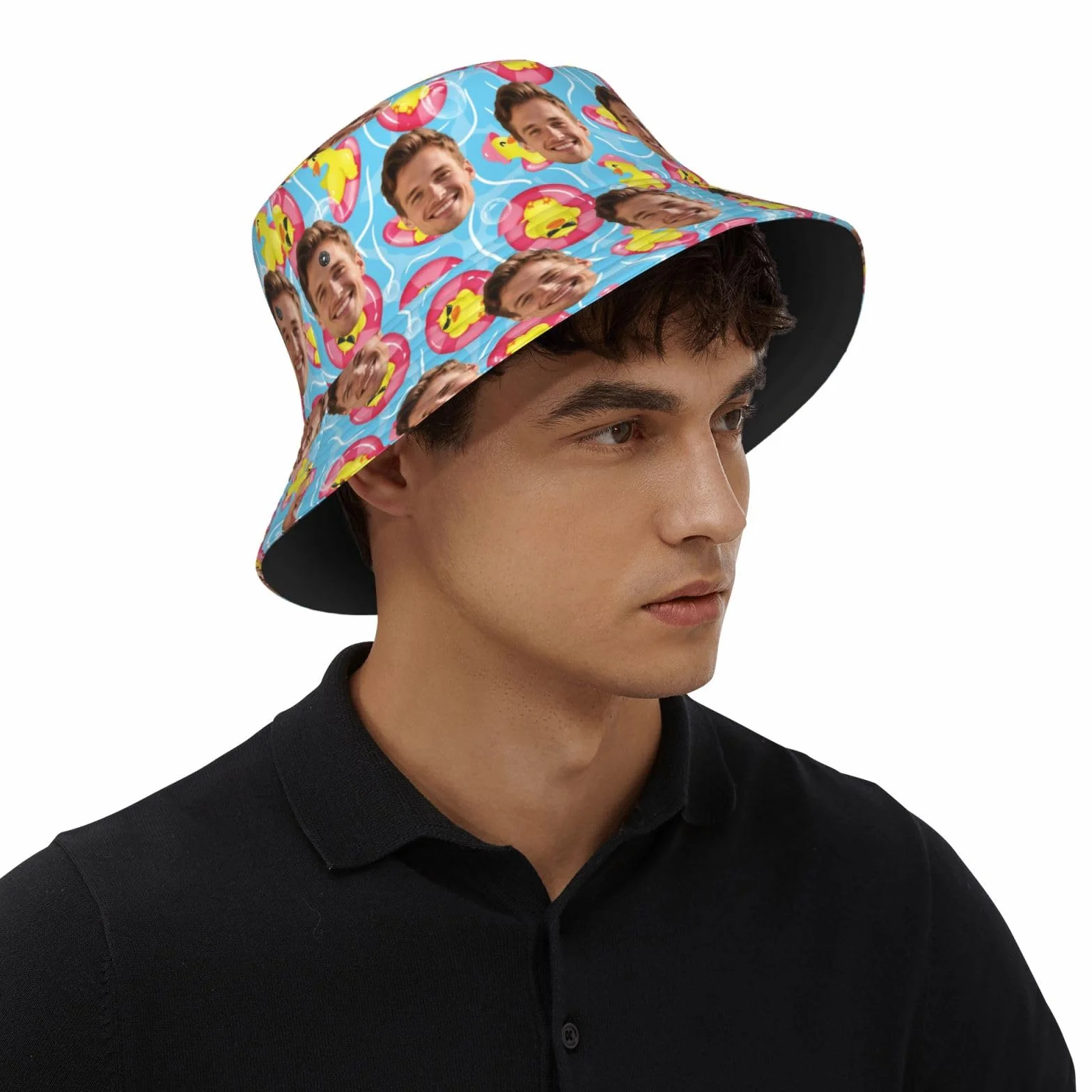 Chapeau Bob Personnalisé Visage Photo pour Femme Été Plage Voyage