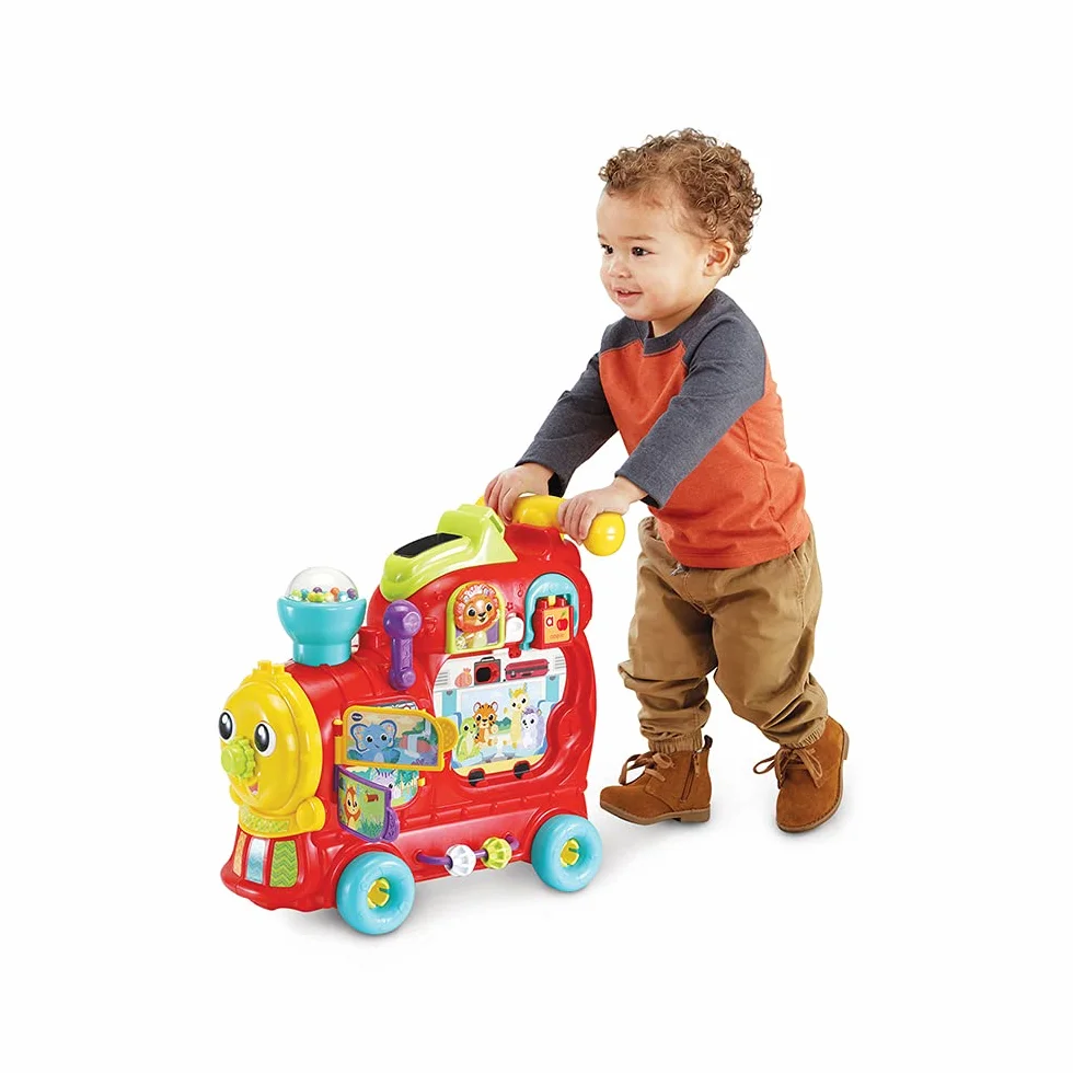 VTech Maxiloco Mon Trotti Train 7 en 1 Trotteur Pousseur Bébé Porteur Évolutif Tableau d'Éveil Interactif Détachable Blocs de Construction Alphabet Cadeau Bébé Dès 1 an