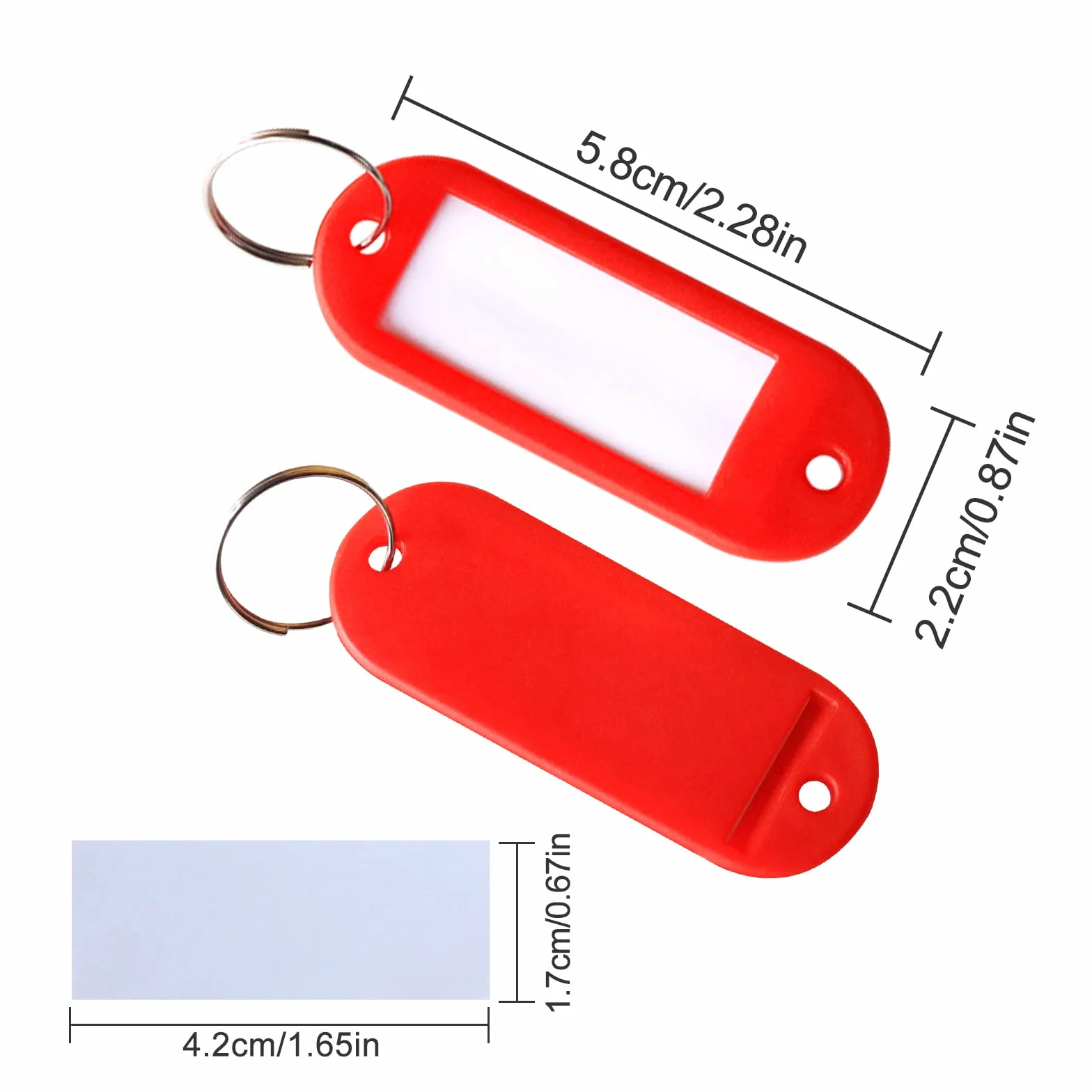 50 Pièces Porte-clés Bagages en Plastique, Étiquettes de Clé 5 Couleurs 5,8cm*2,2cm pour Voyage Hôtel