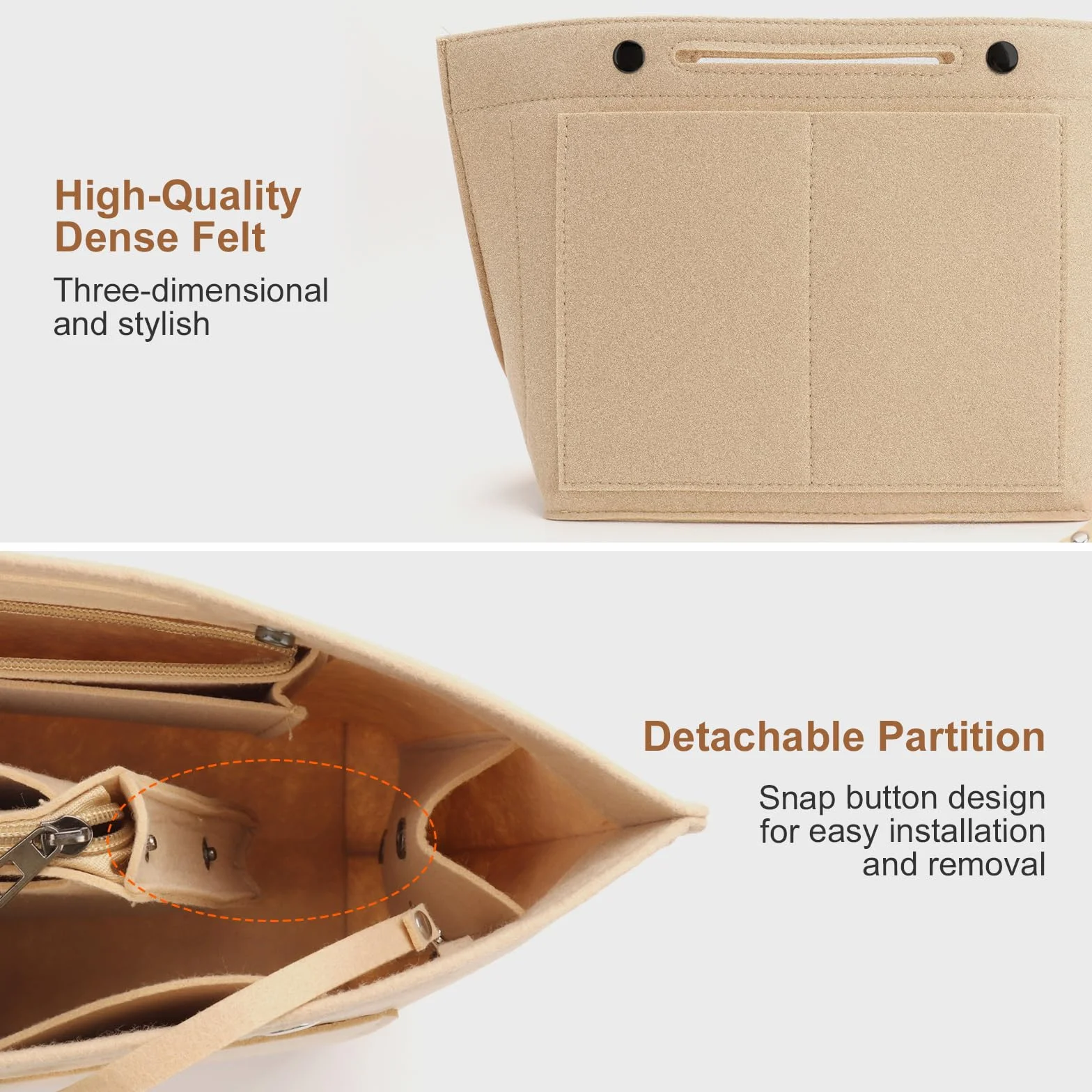 Organiseur de sac Longchamp M, feutre, rangement Le Pliage poches multifonctionnelles grand volume