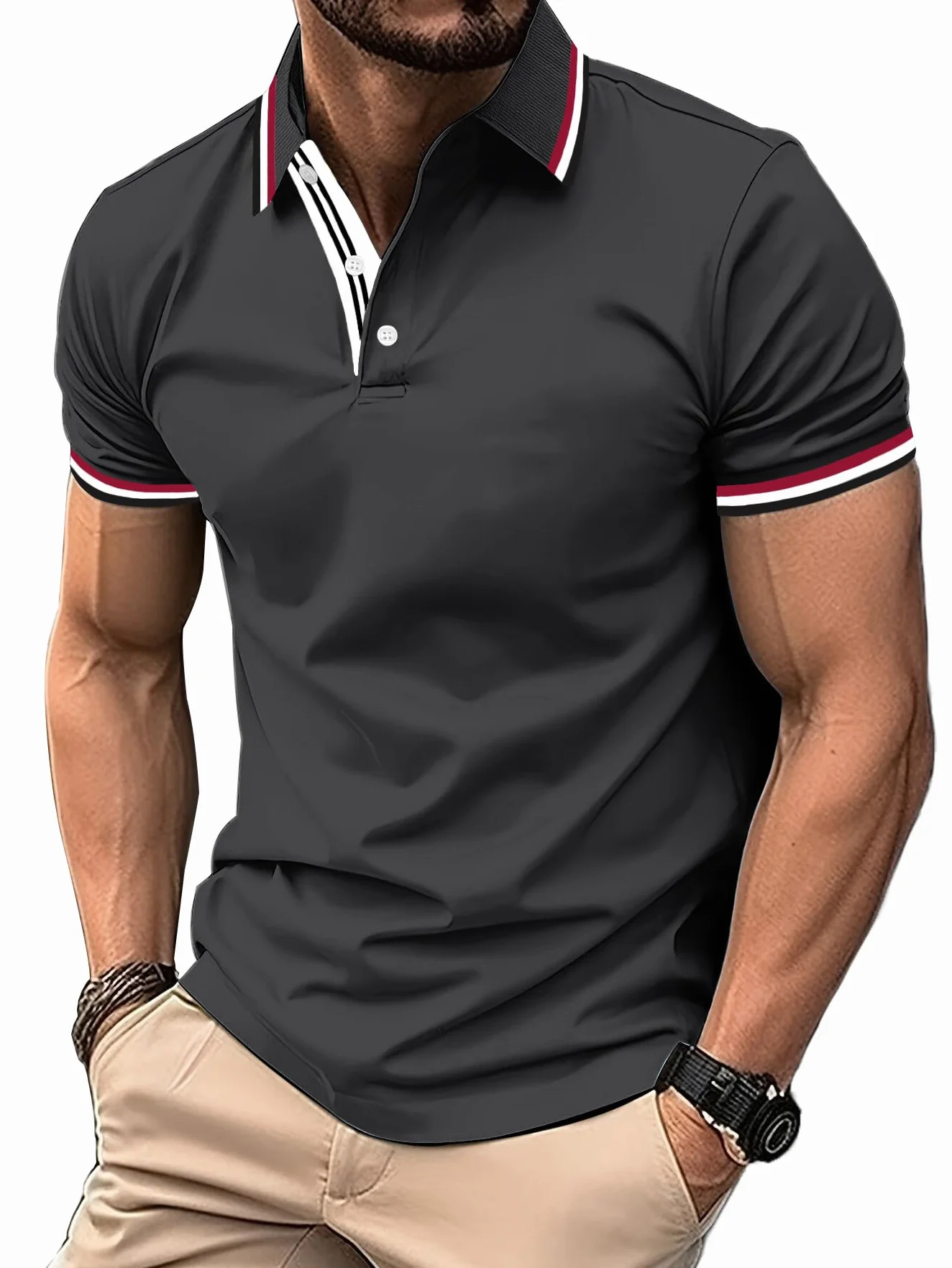 SwissWell Polo Homme Manches Courtes Léger Respirant Séchage Rapide