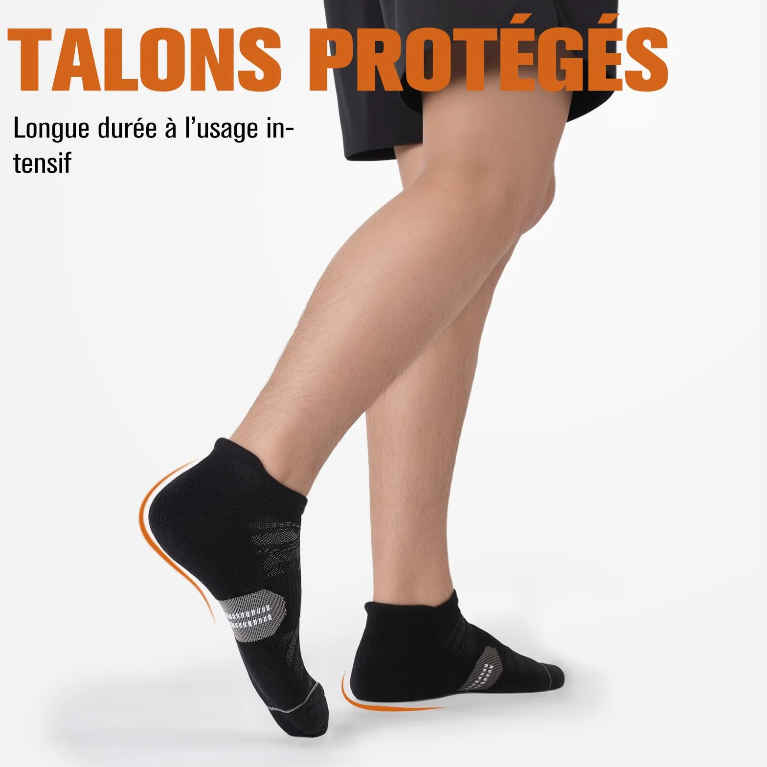 Niorasen Chaussettes de Sport Homme Femme, Chaussettes Basses Coton Respirantes Compression Légère Anti-Ampoules Lot de 6