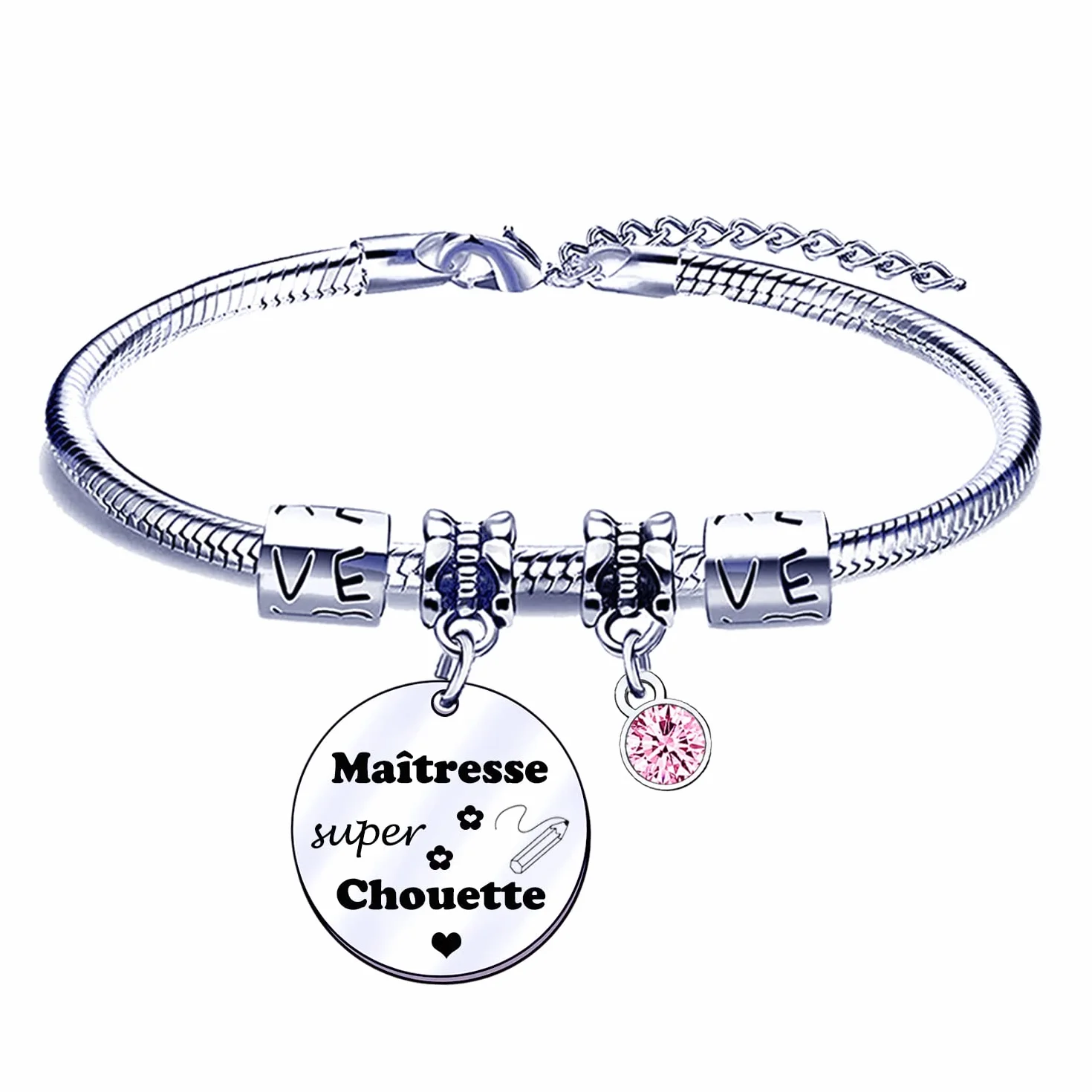 Bracelet Maîtresse Cadeau d'école fin d'année Scolaire