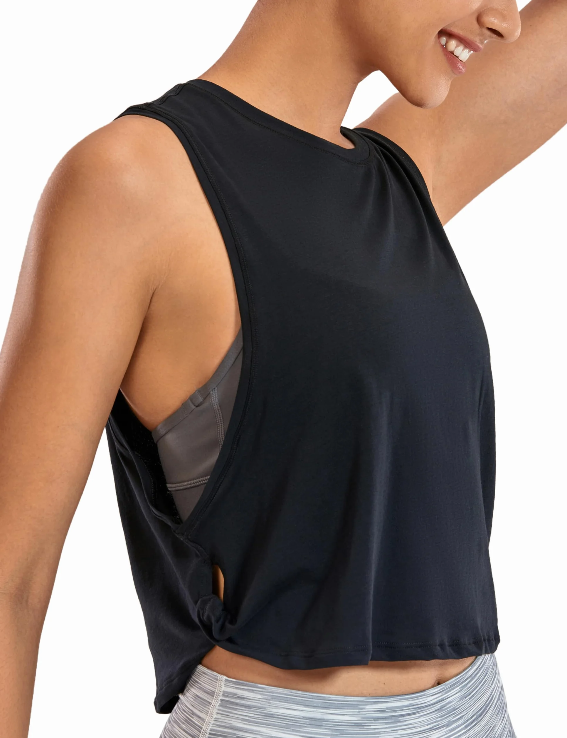 CRZ YOGA Femme Débardeur Coton sans Manches Tank Top Fitness Sport