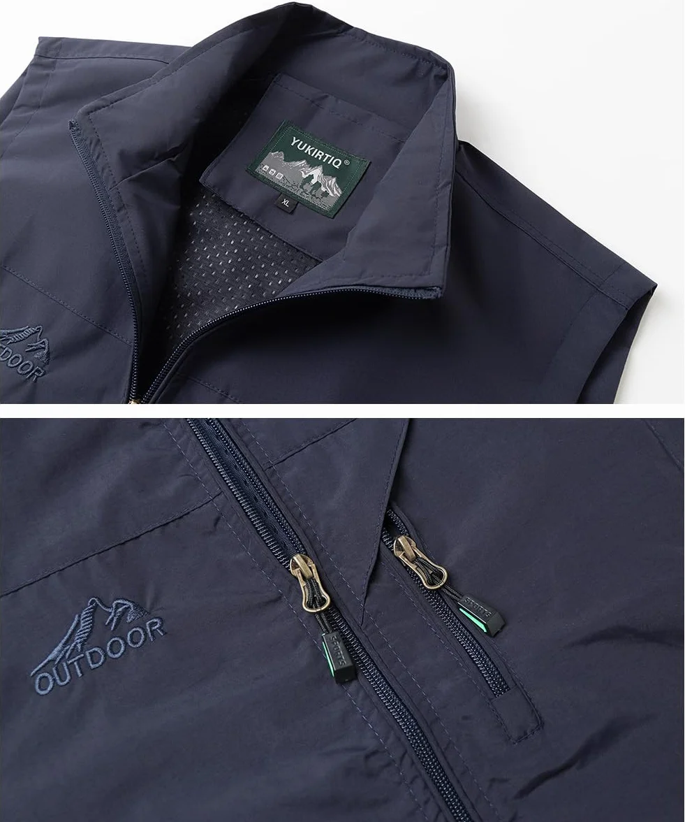 Gilet de Pêche sans Manches Léger Séchage Rapide Respirant Camping Chasse