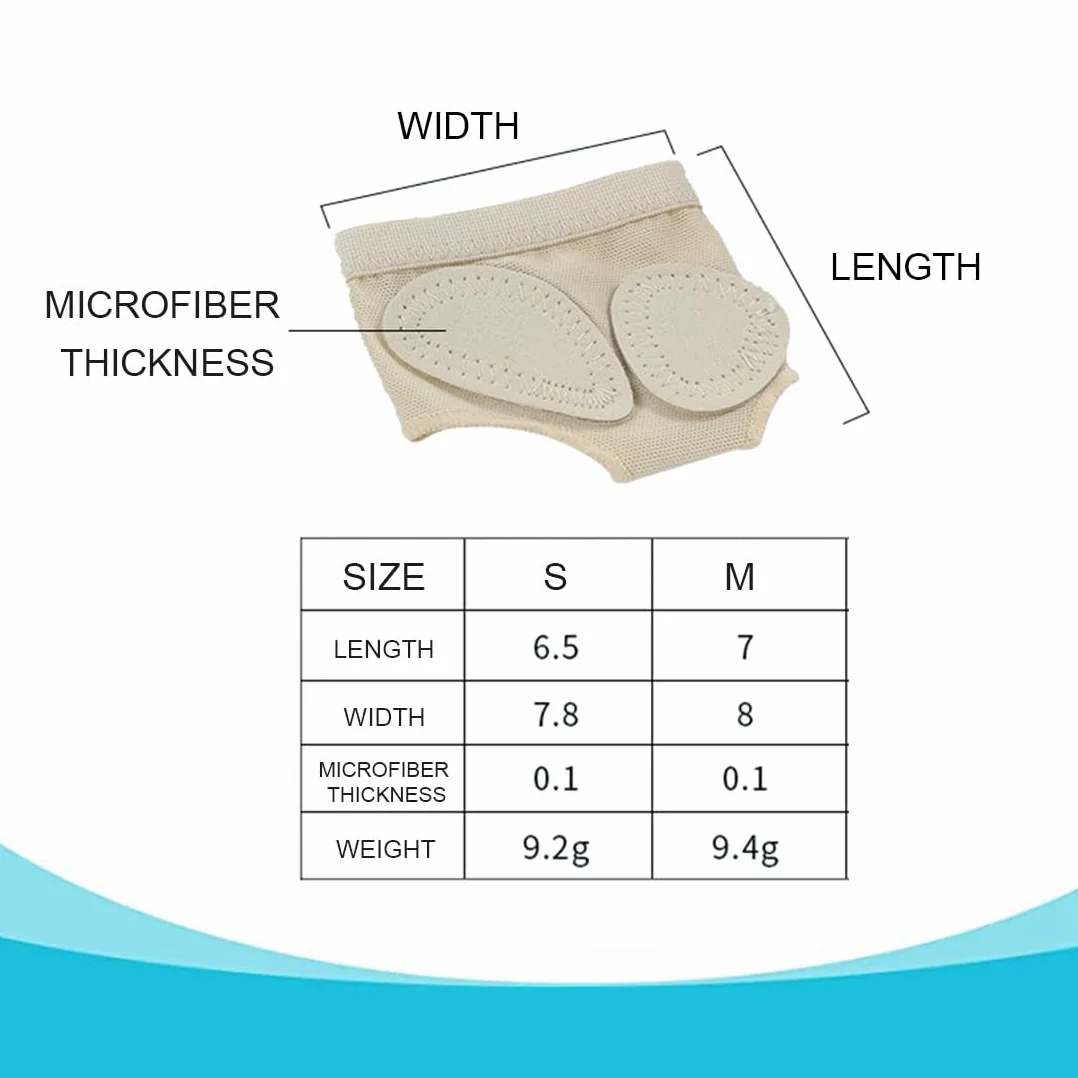 Pieds String pour Danse Ballet Belly Chaussettes Pad Chaussures Femmes Lyrique Toe Undies Demi Ballet Danse Chaussures Pattes Demi-Chaussures (S)