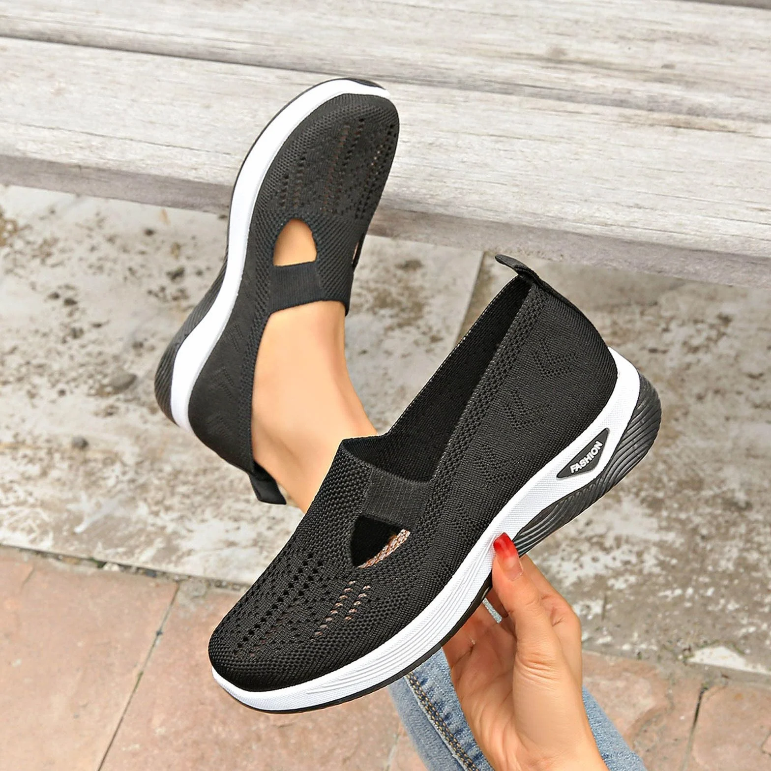 Baskets Orthopédiques Femme Été Légères Respirantes Antidérapantes Slip on Confort