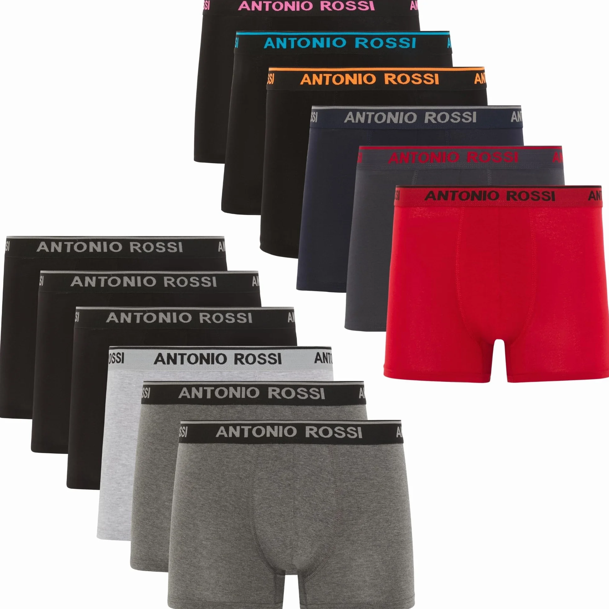ANTONIO ROSSI boxers ajustés hommes lot 12 ceinture élastique