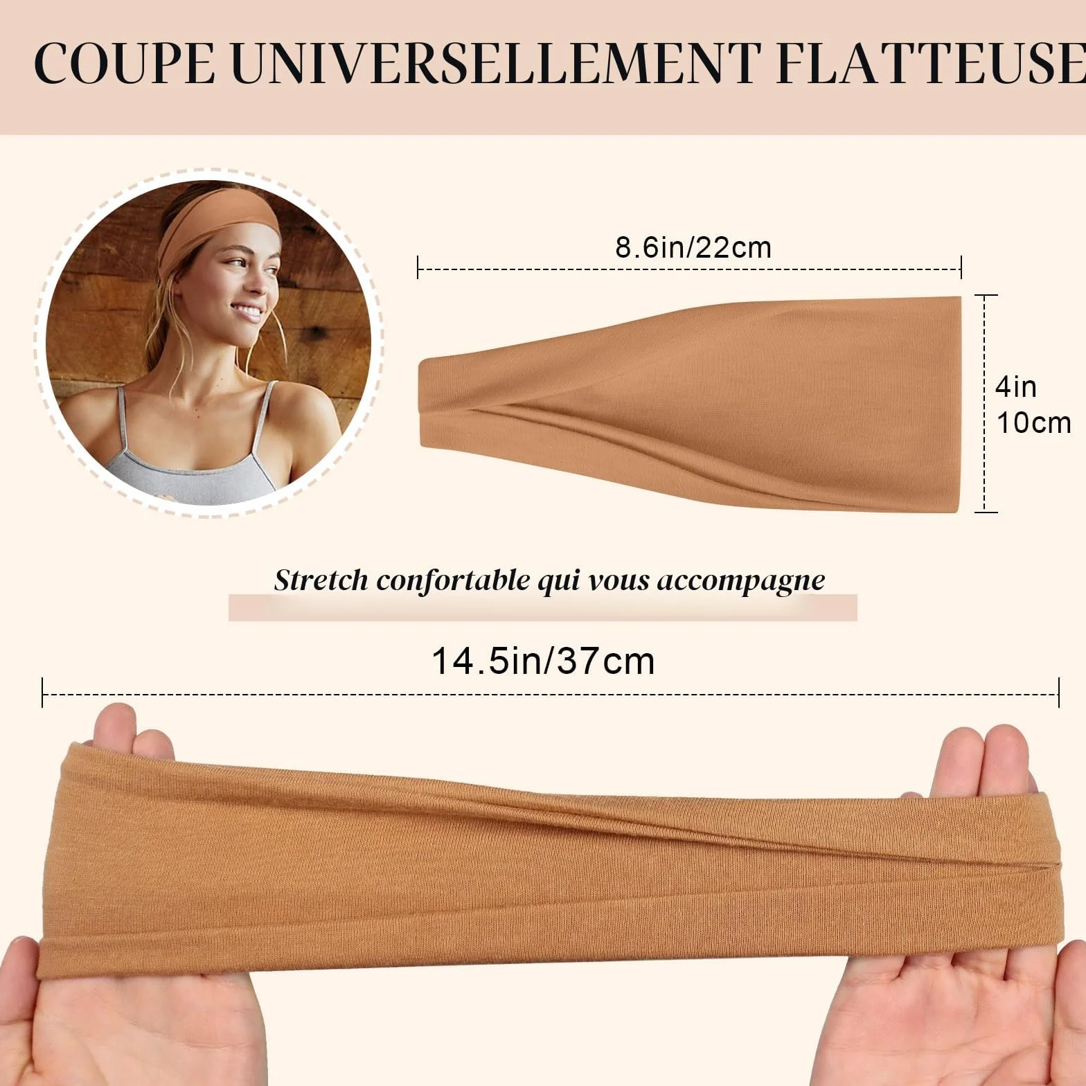 Bandeau Cheveux Femme Antidérapant, Bandeaux Mode Sport Headband Elastique Accessoire Cheveux Yoga Fitness