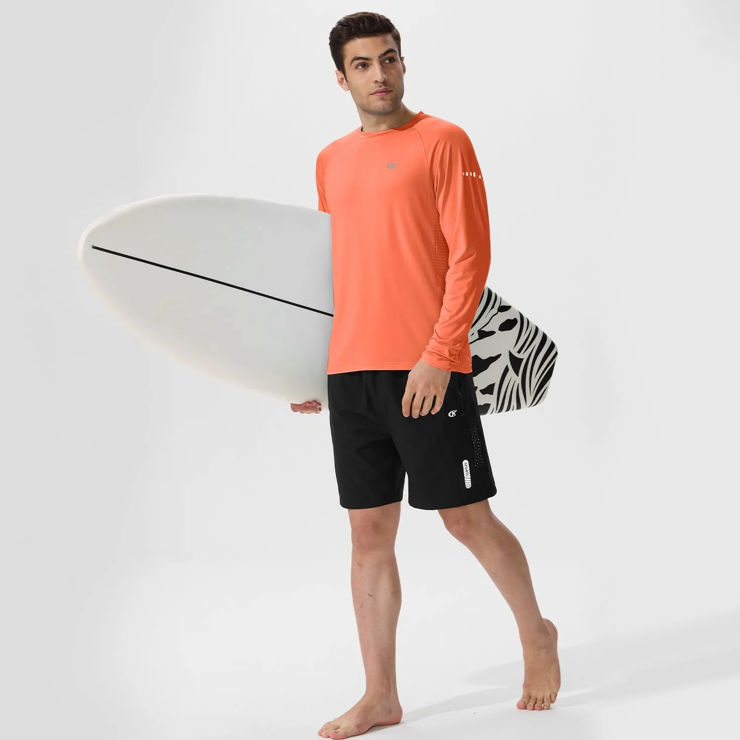 Huayuzh Rashguard UV UPF 50+ T-shirt à manches longues pour homme Séchage rapide Respirant Surf