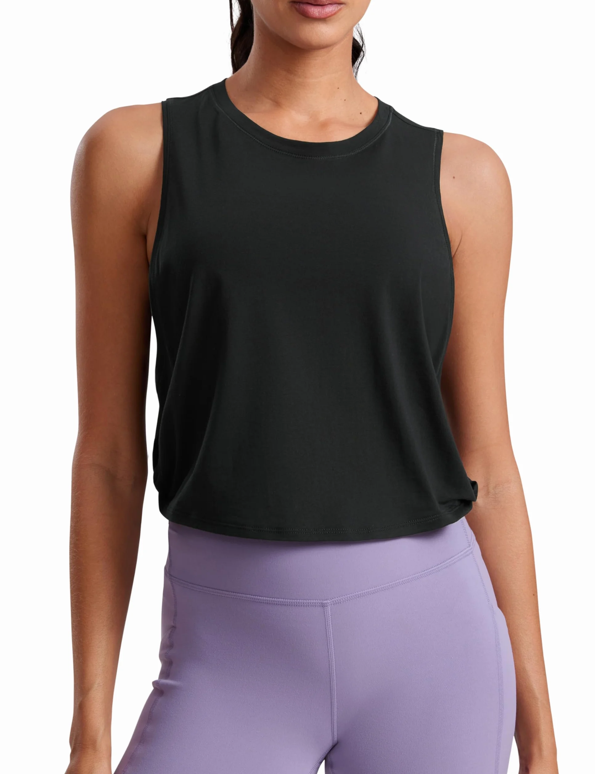 CRZ YOGA Femme Débardeur Coton sans Manches Tank Top Fitness Sport