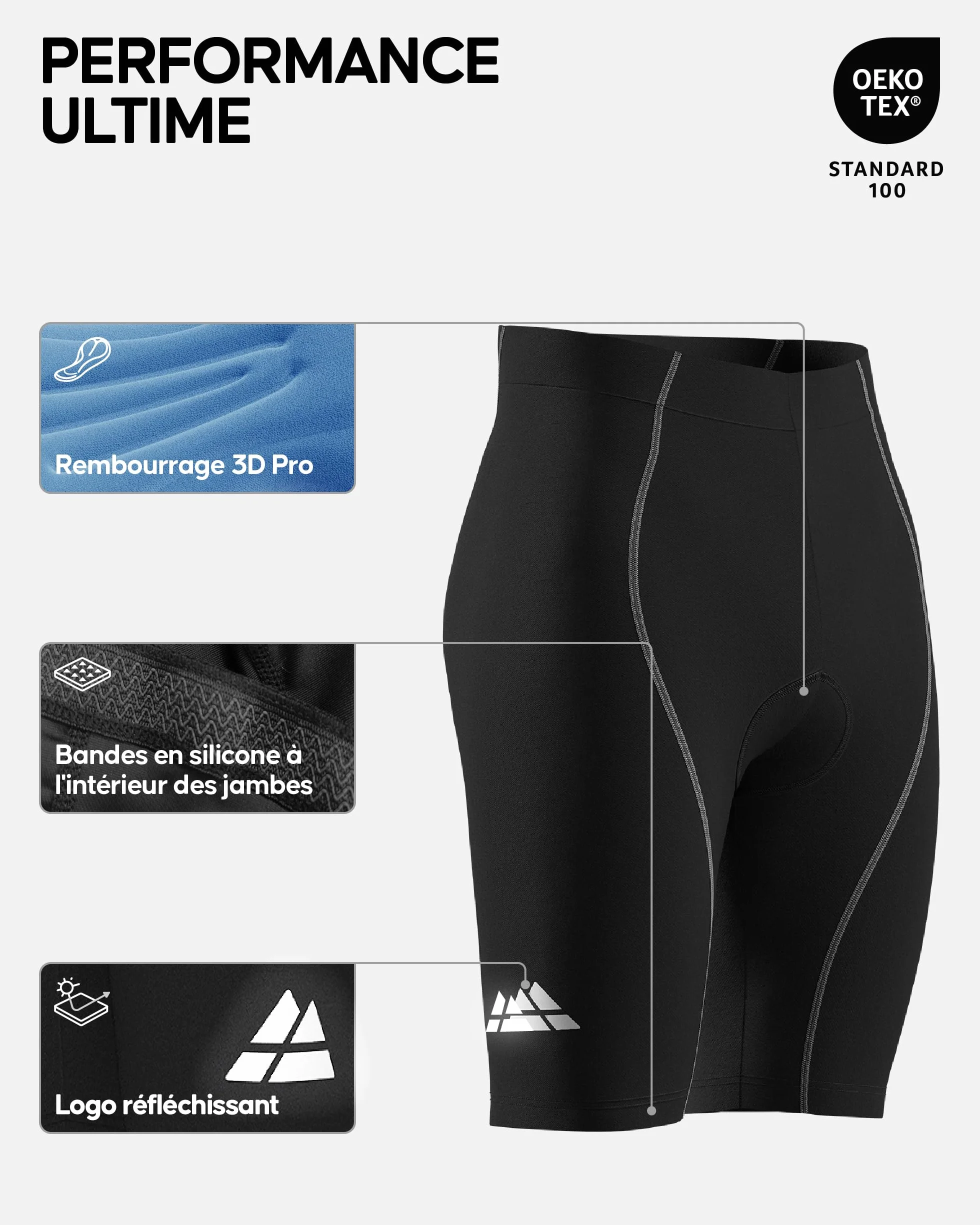 DANISH ENDURANCE Cuissard Vélo Homme Rembourrage 3D Cyclisme