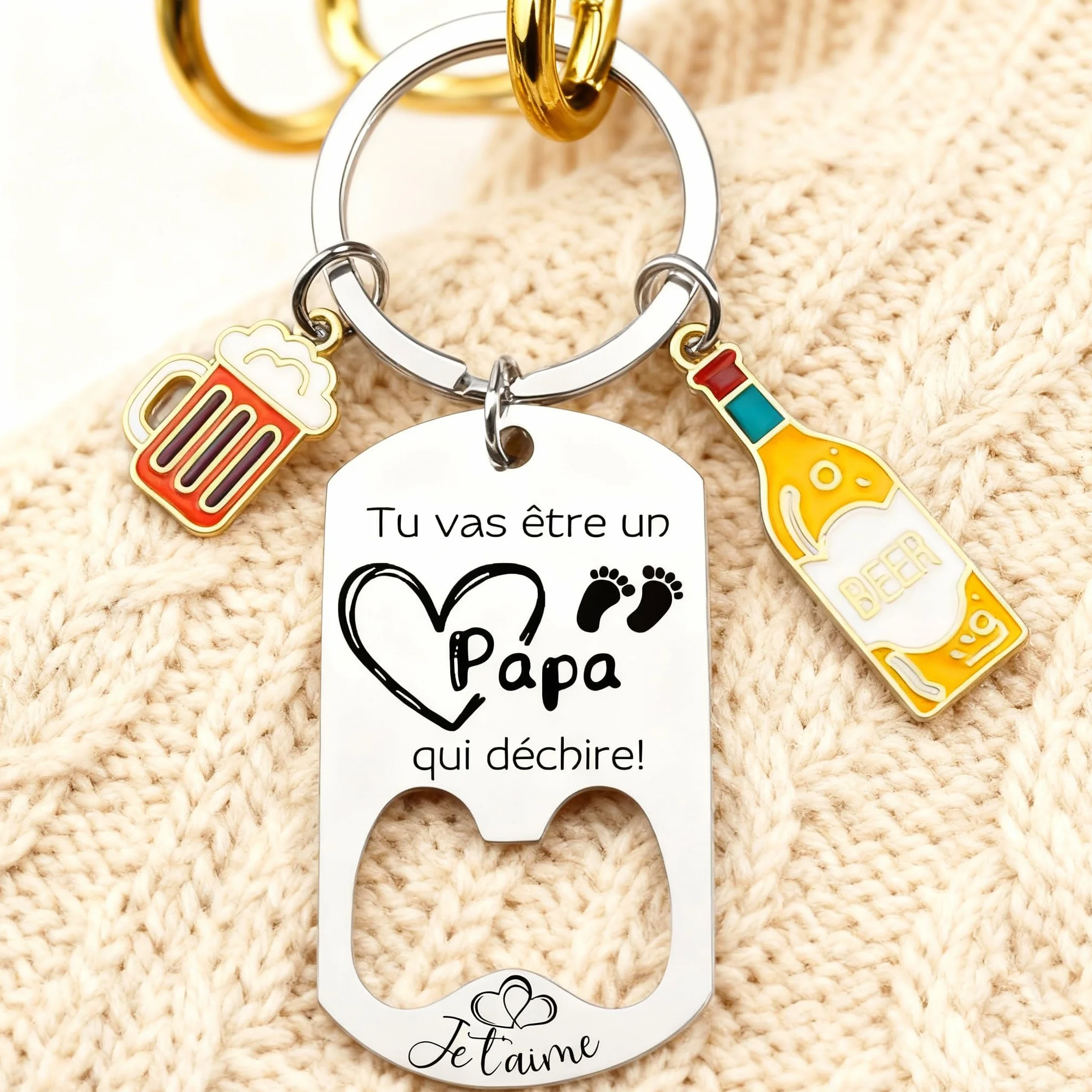 Porte clés Annonce grossesse Futur papa papi parrain tonton Cadeau