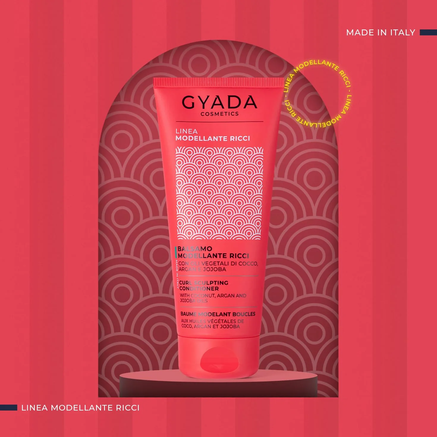 GYADA COSMETICS Après-shampoing modelant cheveux bouclés ondulés anti-frisottis huiles Aloe Vera lin Coco Argan 200 ml