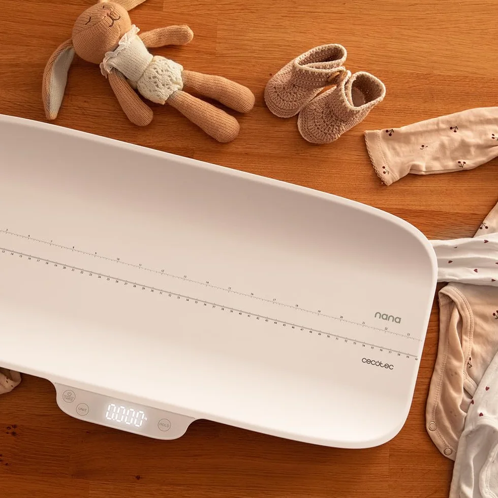 Cecotec Pèse bébés Nana BabyCare SmartWeight Écran LED 60x25 cm 50g-40kg Fonction Tare Hold Mètre Ruban Inclus