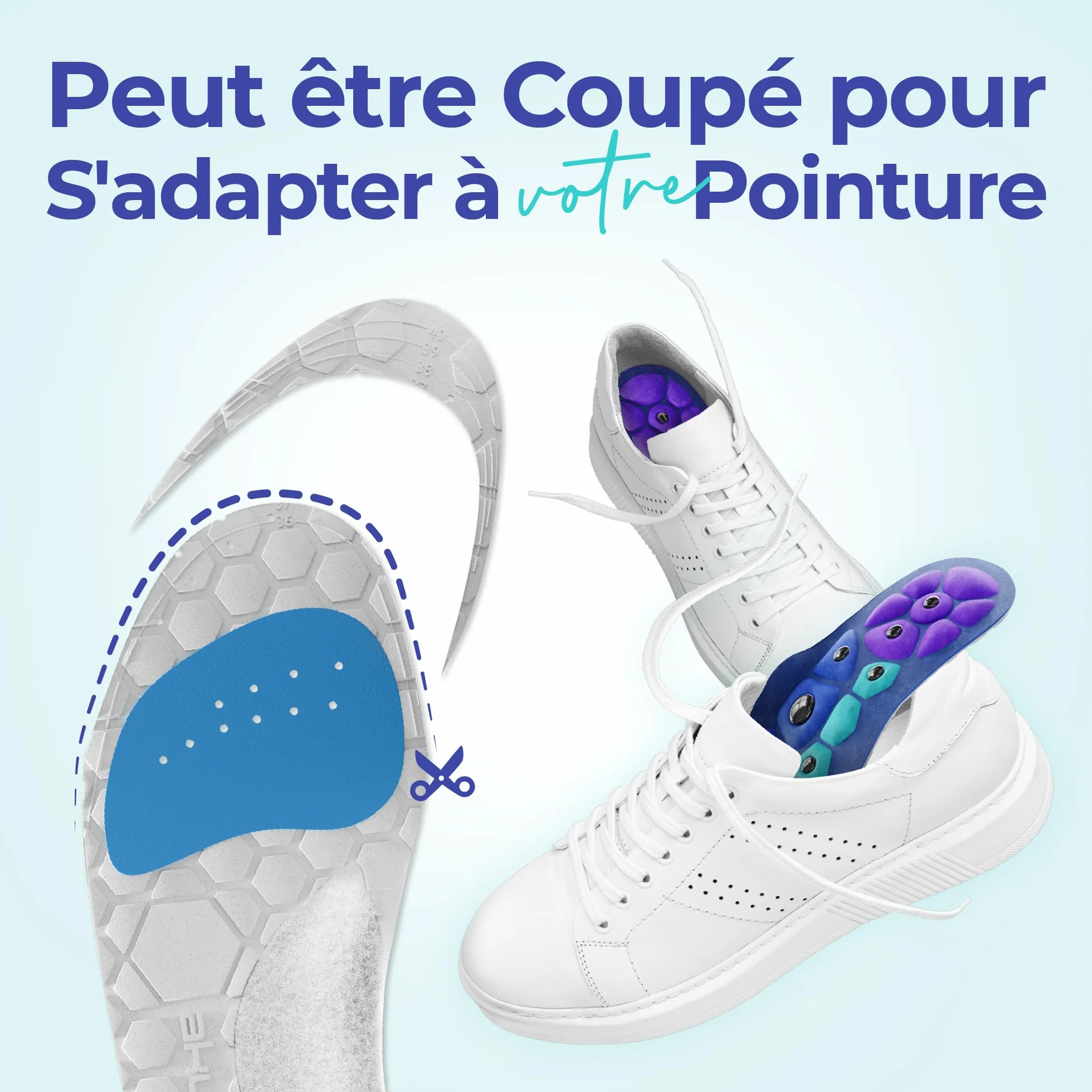 Akusoli Semelles Magnétiques de Soutien Voûte Pieds Plats EU36-41.5