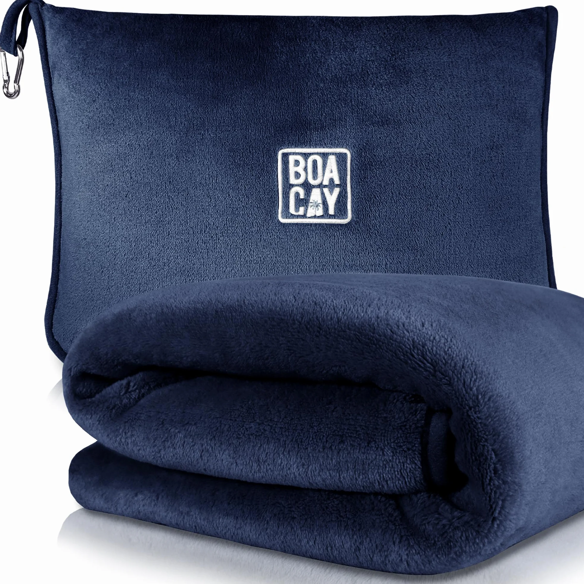 BOACAY Couverture de Voyage Douce Chaude Avion Voiture Oreiller Compact Manchon Bagages Clip Sac à Dos