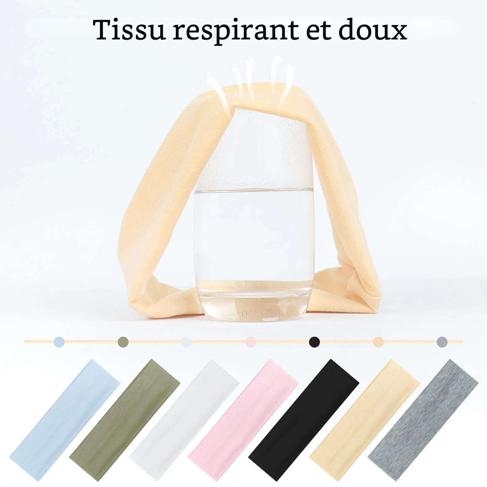 Bandeau Cheveux Femme 7 pcs Élastique Antidérapant Headband Sport Yoga