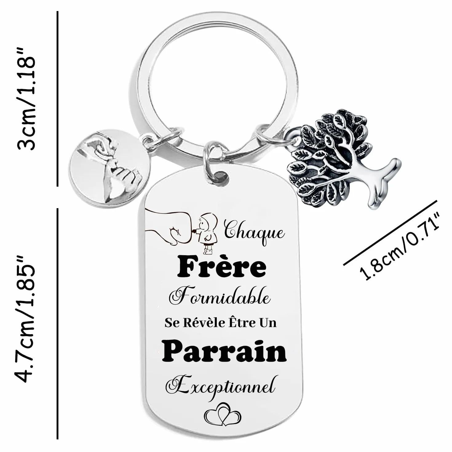 Cadeau Parrain Porteclef Annonce Grossesse Garçon Fille Naissance Bébé Gender Reveal