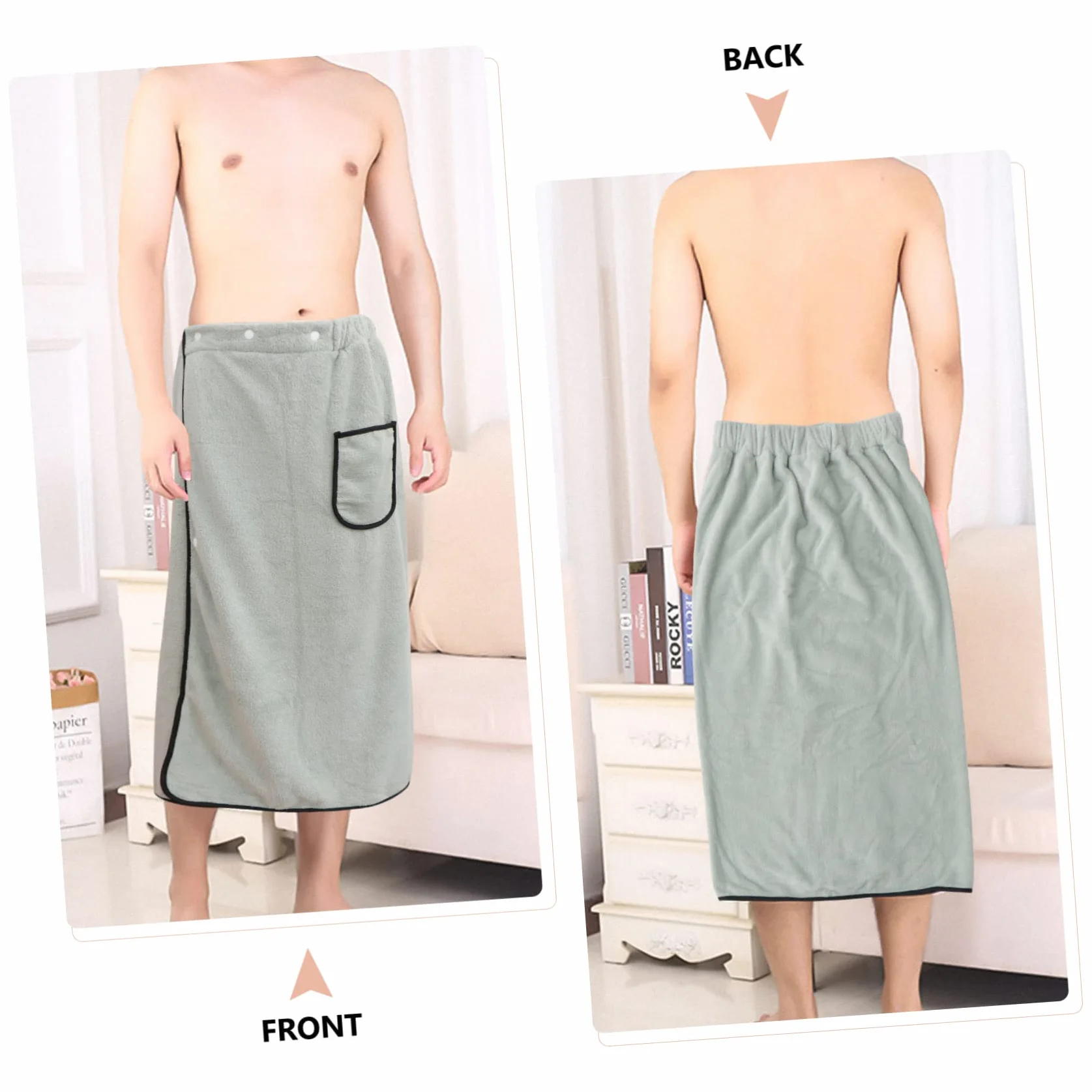 Cabilock Serviette De Bain Homme Jupe De Bain Portable Voyages Plage Sport
