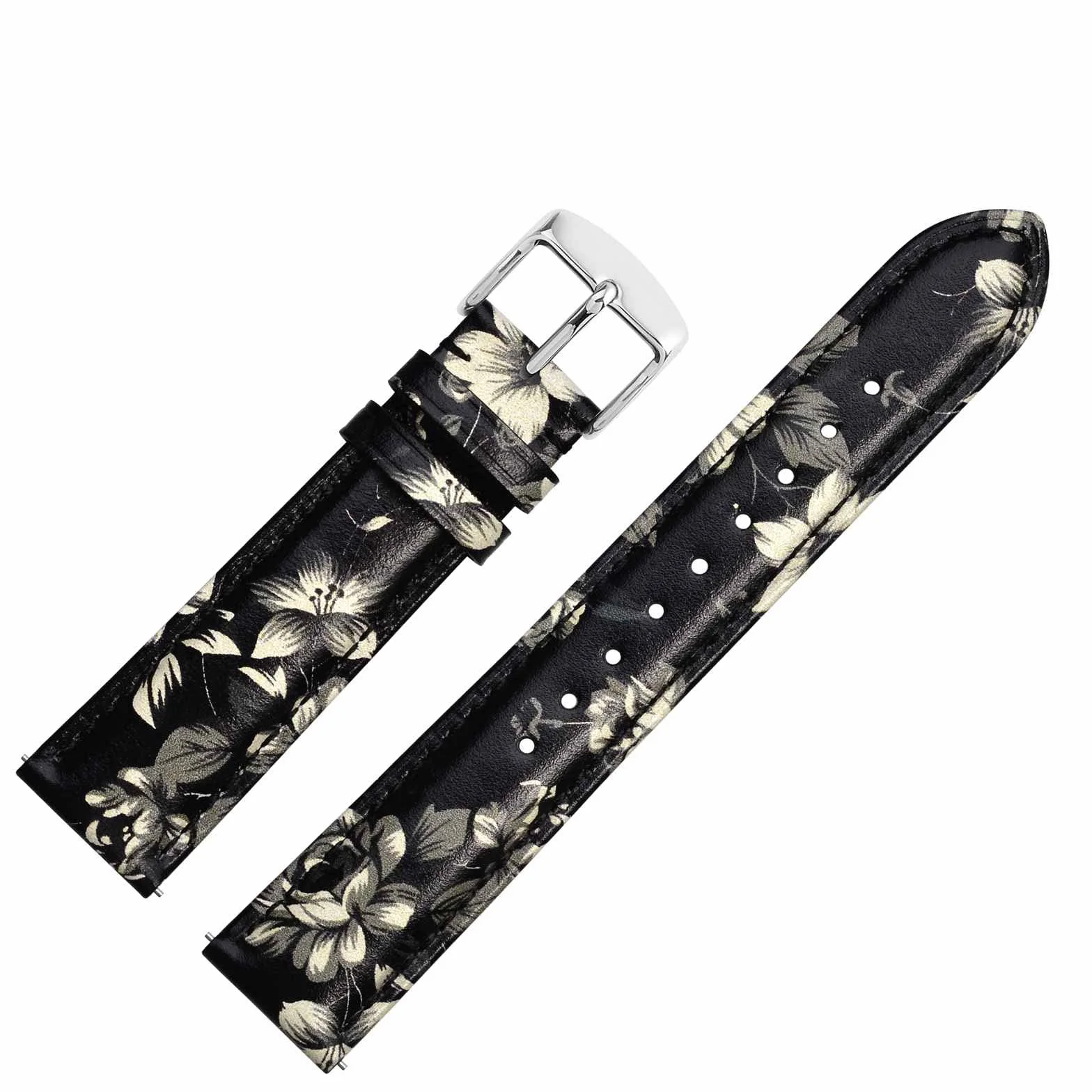 WOCCI Montre Bracelet Cuir Véritable Boucle Acier Inoxydable 18mm 20mm 22mm