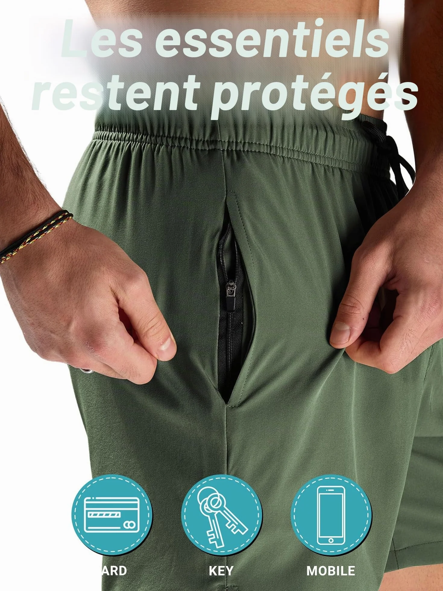 Arcweg Maillot de Bain Homme étanche Séchage Rapide 2 en 1 avec Doublure Compression