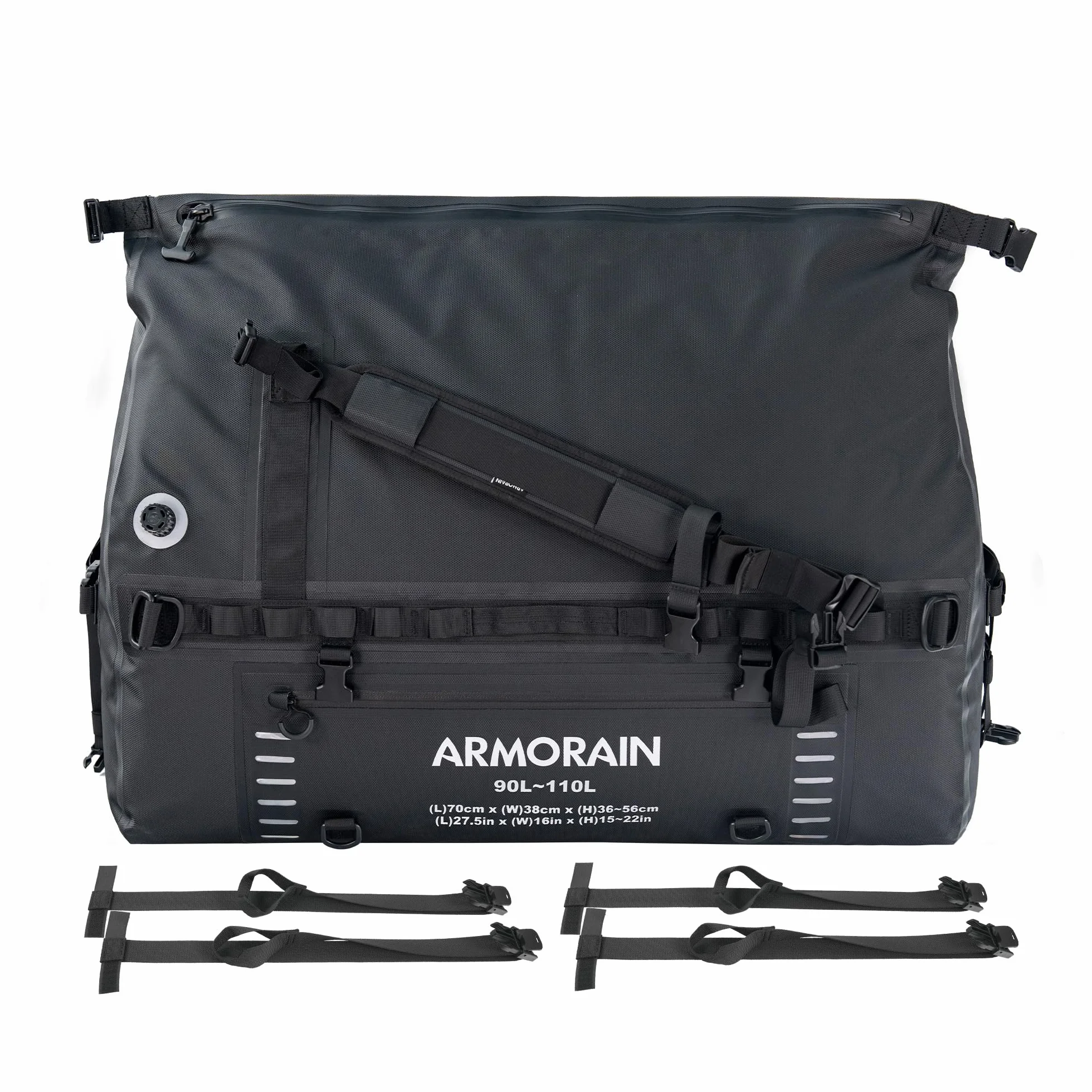 Sac étanche de Voyage Grande avec Bretelles et Poignées Gonflables pour Plongée Moto Aviron Kayak Camping