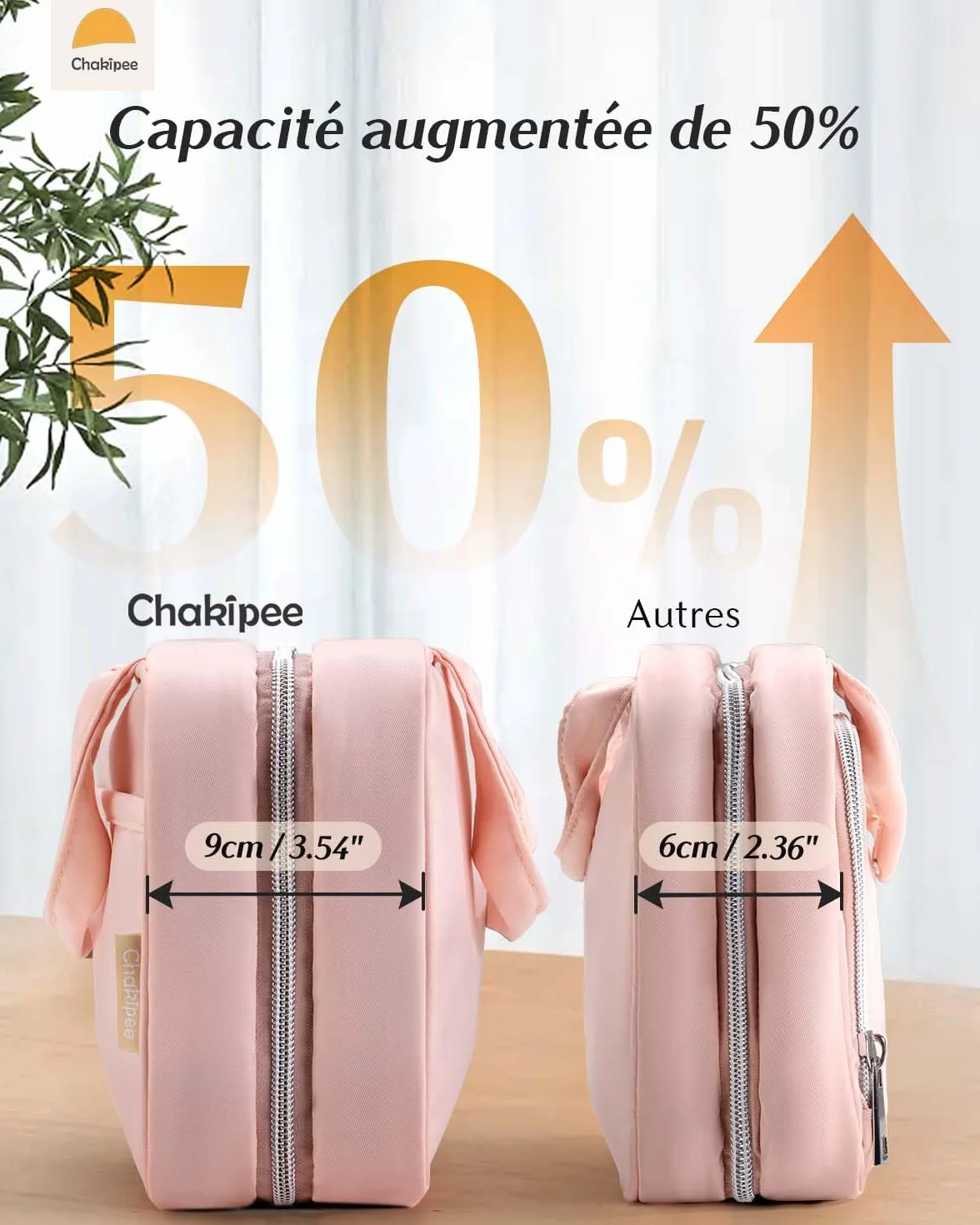 Trousse de Toilette à Suspendre Voyage Femme Imperméable avec Fenêtre Transparente Rose Moyen