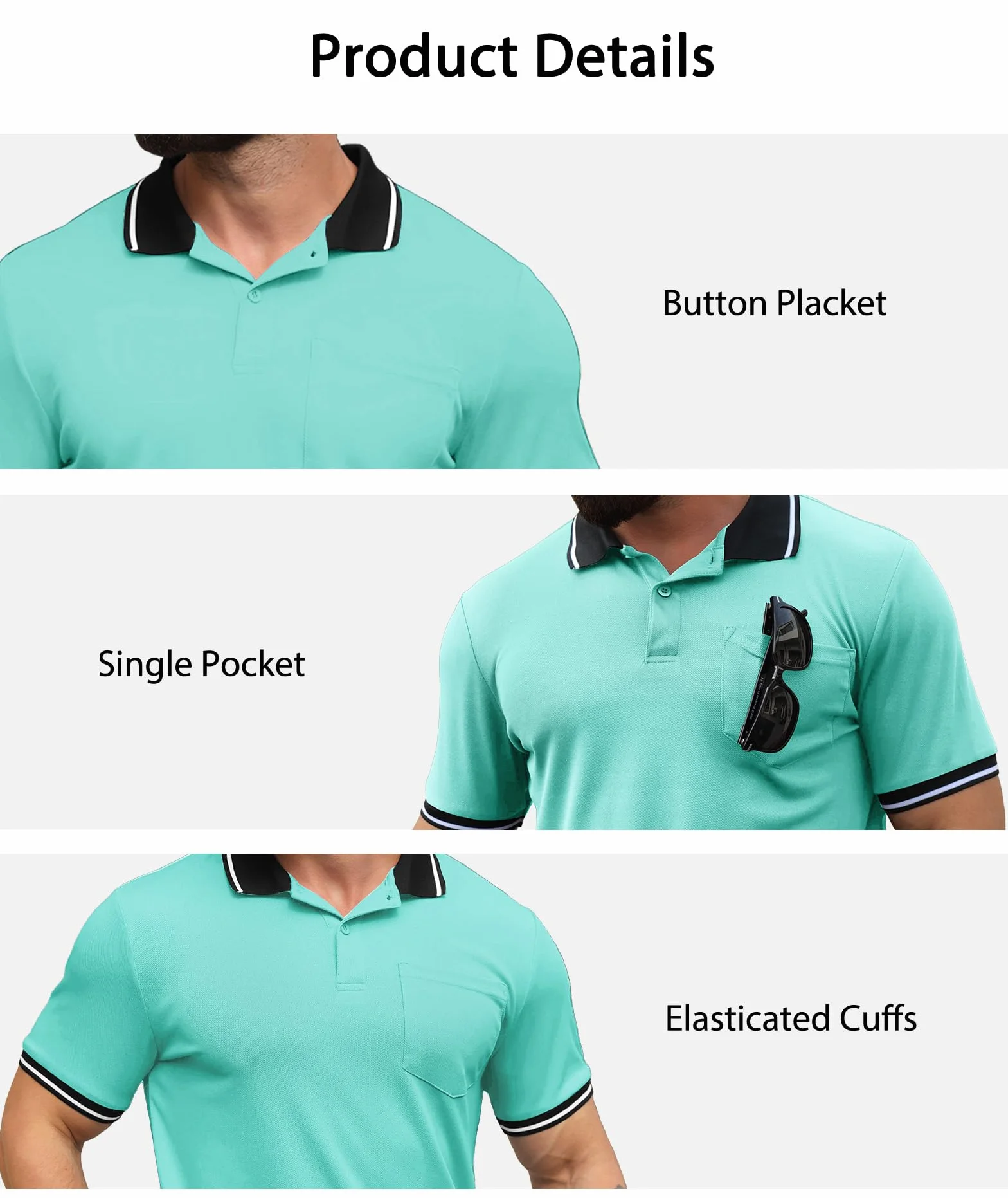 SwissWell 3 Pièces Polo Homme Manches Courtes Golf Anti Transpiration Respirant
