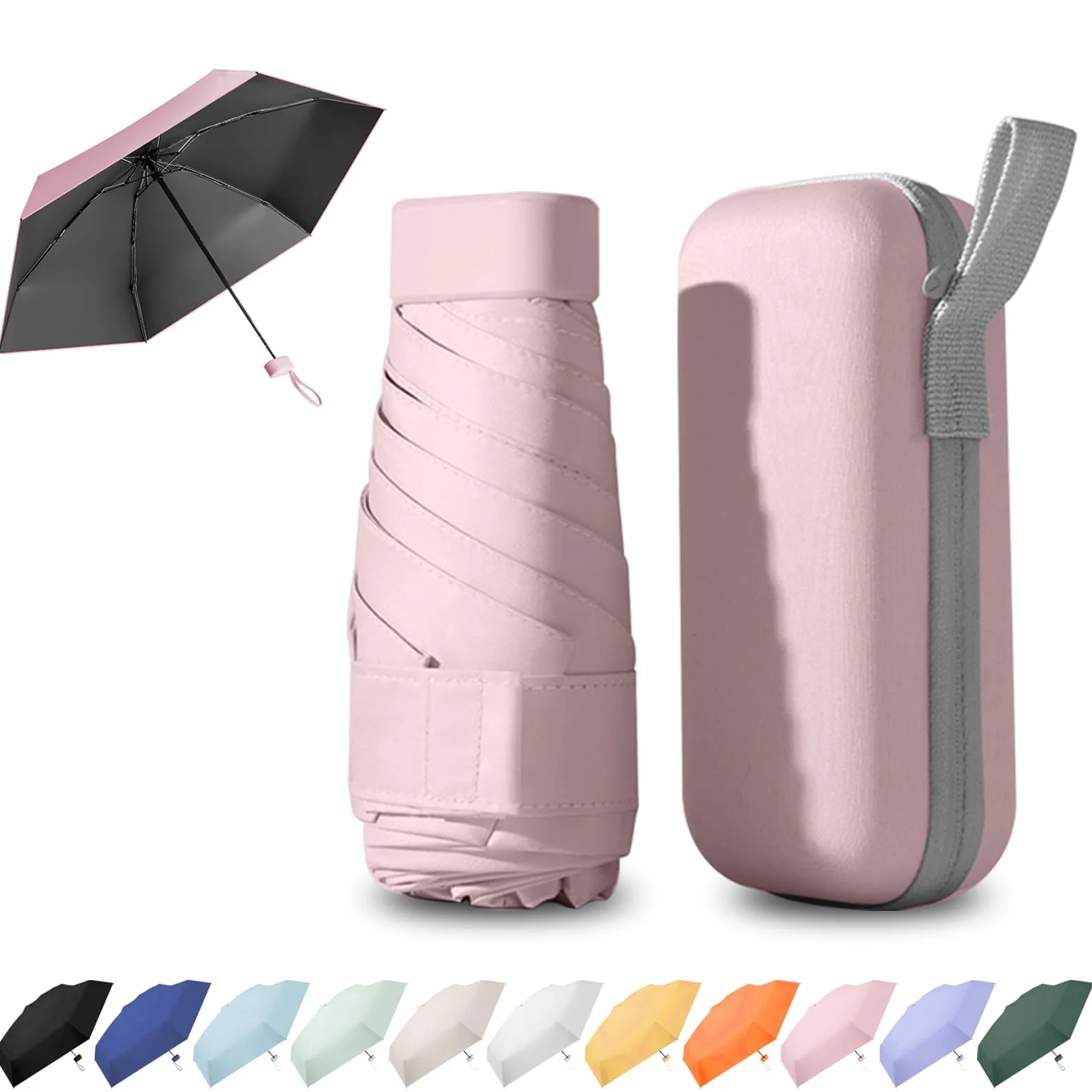 Parapluie Pliant Anti-Uv 6 Branches Compact Léger Femmes Hommes Enfants