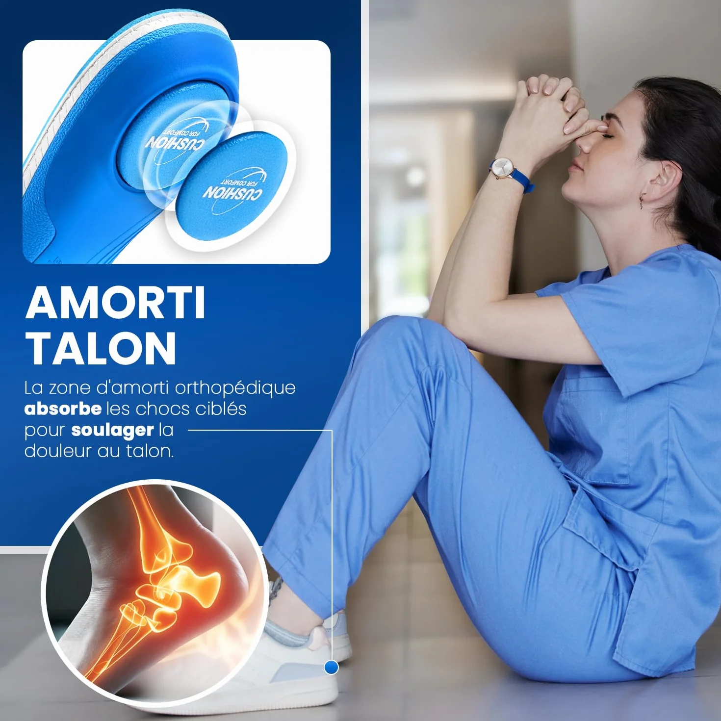 PCSsole Semelles Orthopédiques Support d'Arche Intensité Élevée 110kg+ pour Fasciite Plantaire, Pronation, Pieds Plats