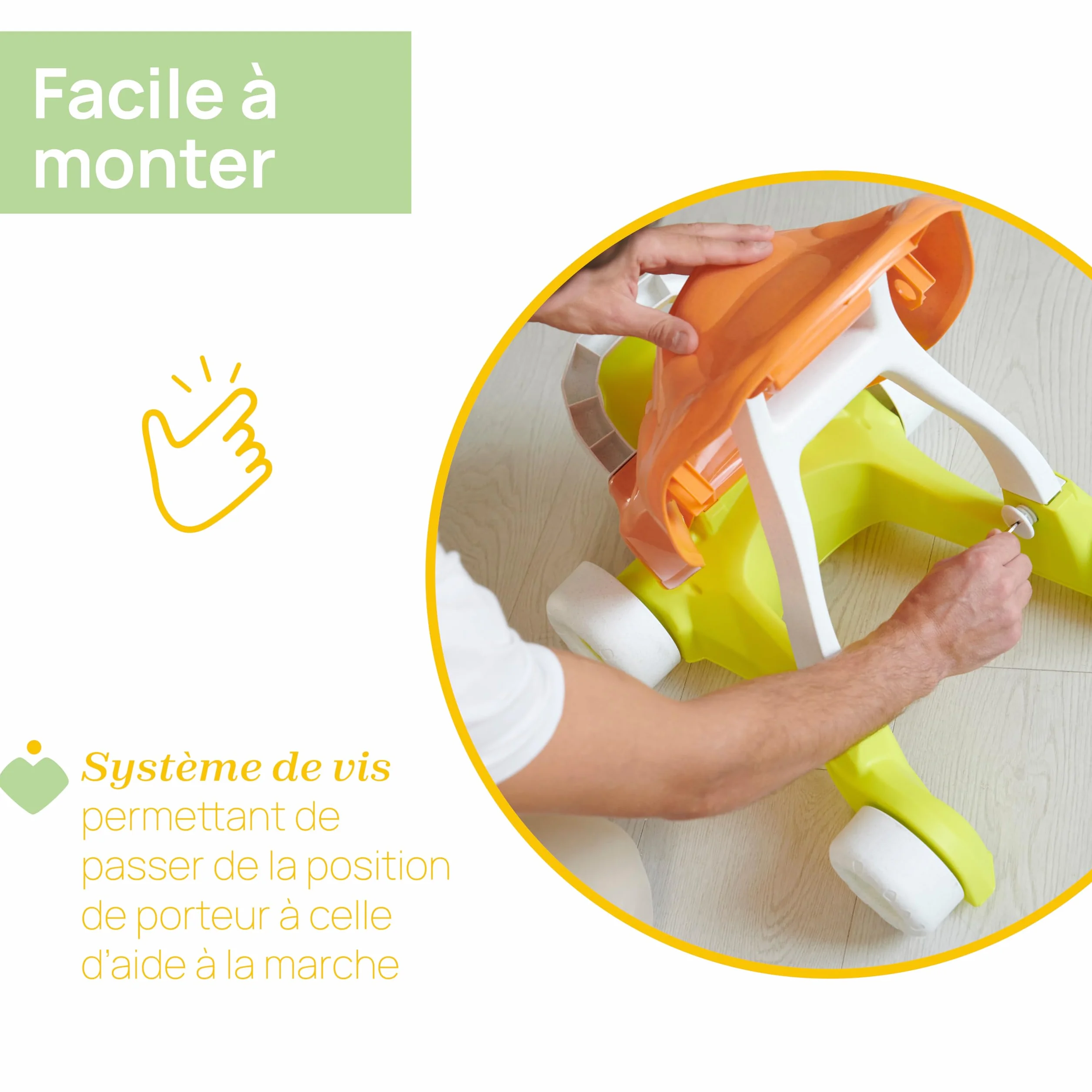 Chicco Tortue Aide à la Marche 2en1 Eco + Trotteur Porteur Plastique Recyclé Fabriqué Italie 9-36 Mois