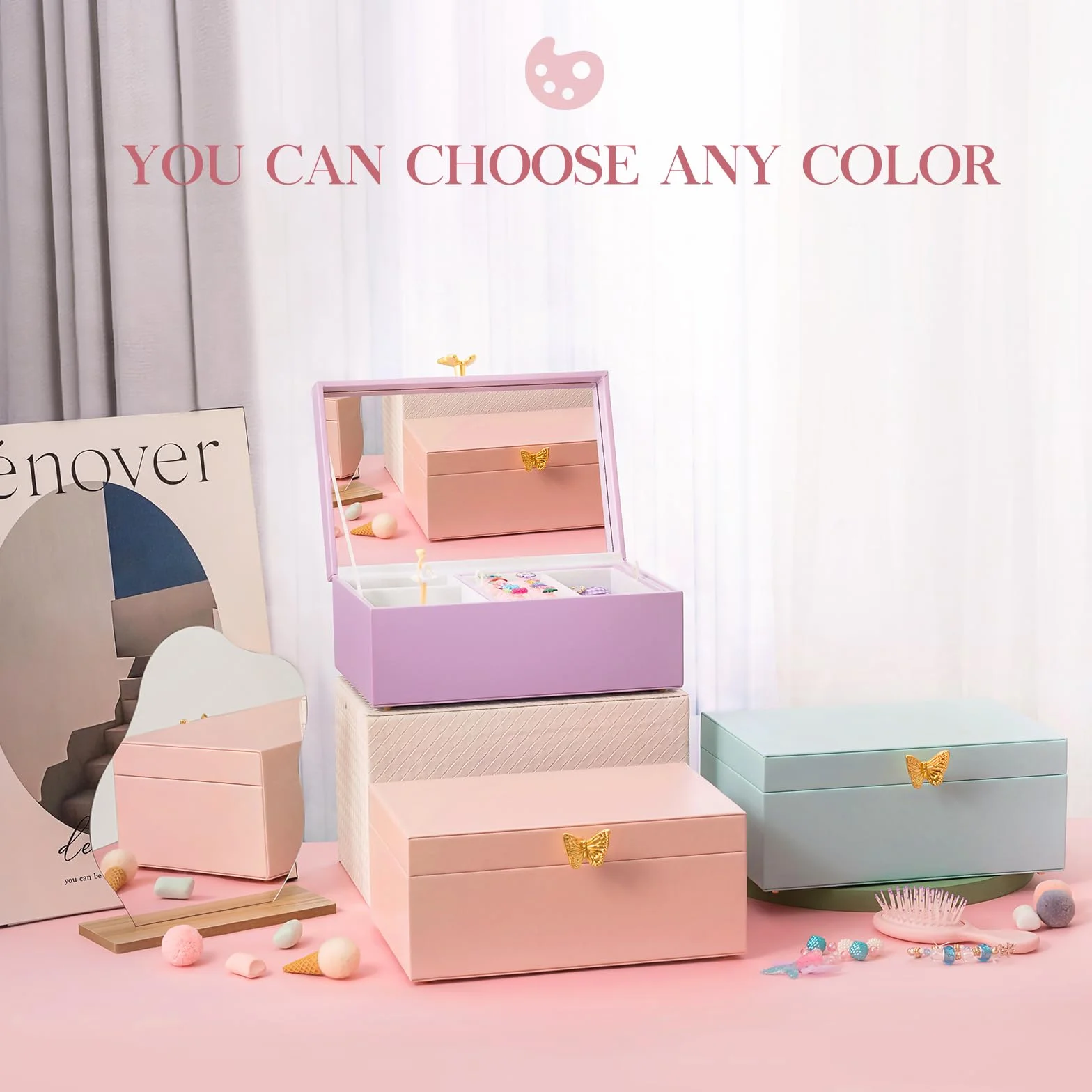 ProCase Boite à Bijoux Musicale Enfant Ballerina Rose