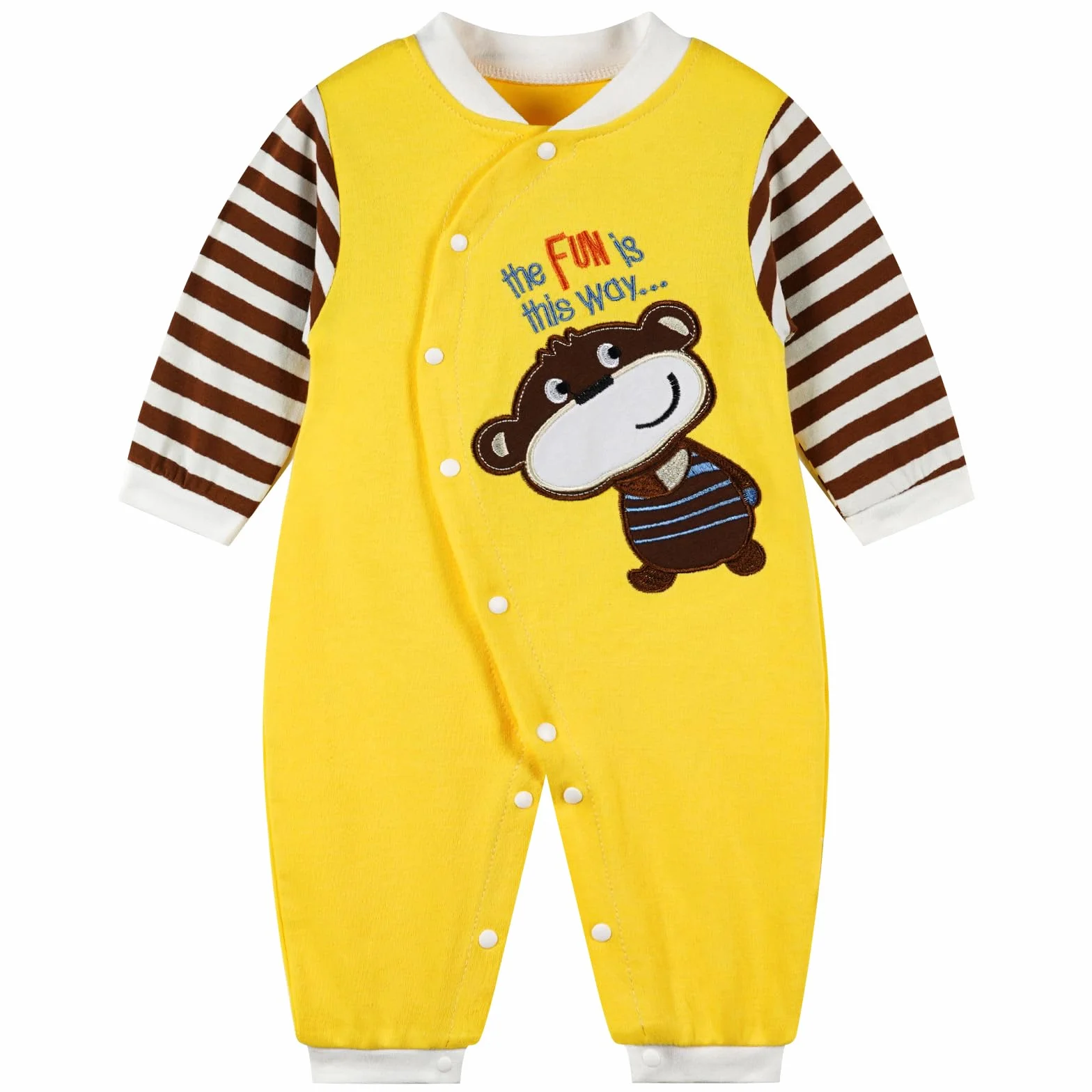Combinaison Pyjama Bébé Garçon Grenouillère Manches Longues Coton 0-12 Mois