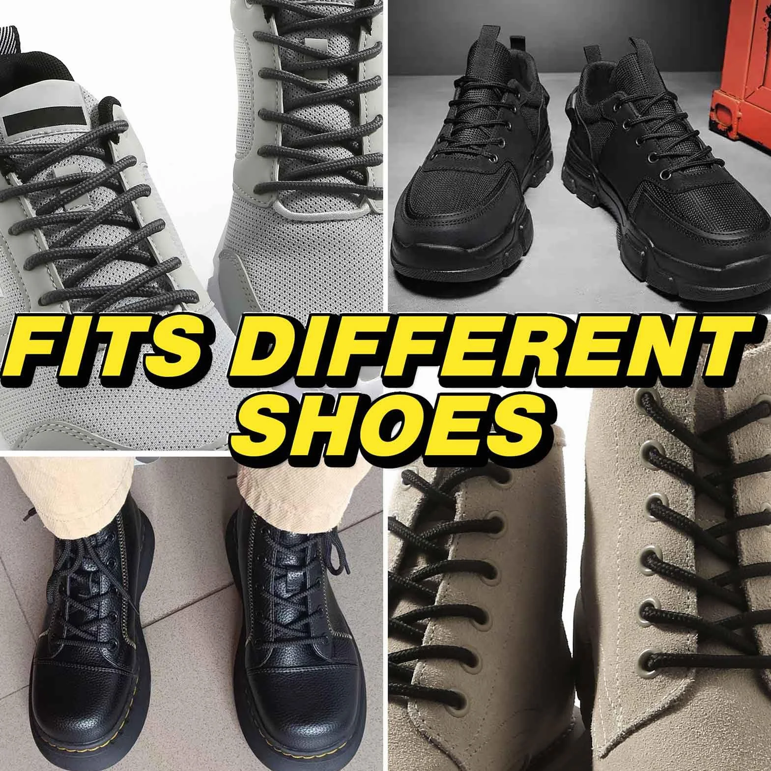 VSUDO Lacets Ronds Chaussures Travail Bottes 4mm Résistants Randonnée Sécurité Homme Femme