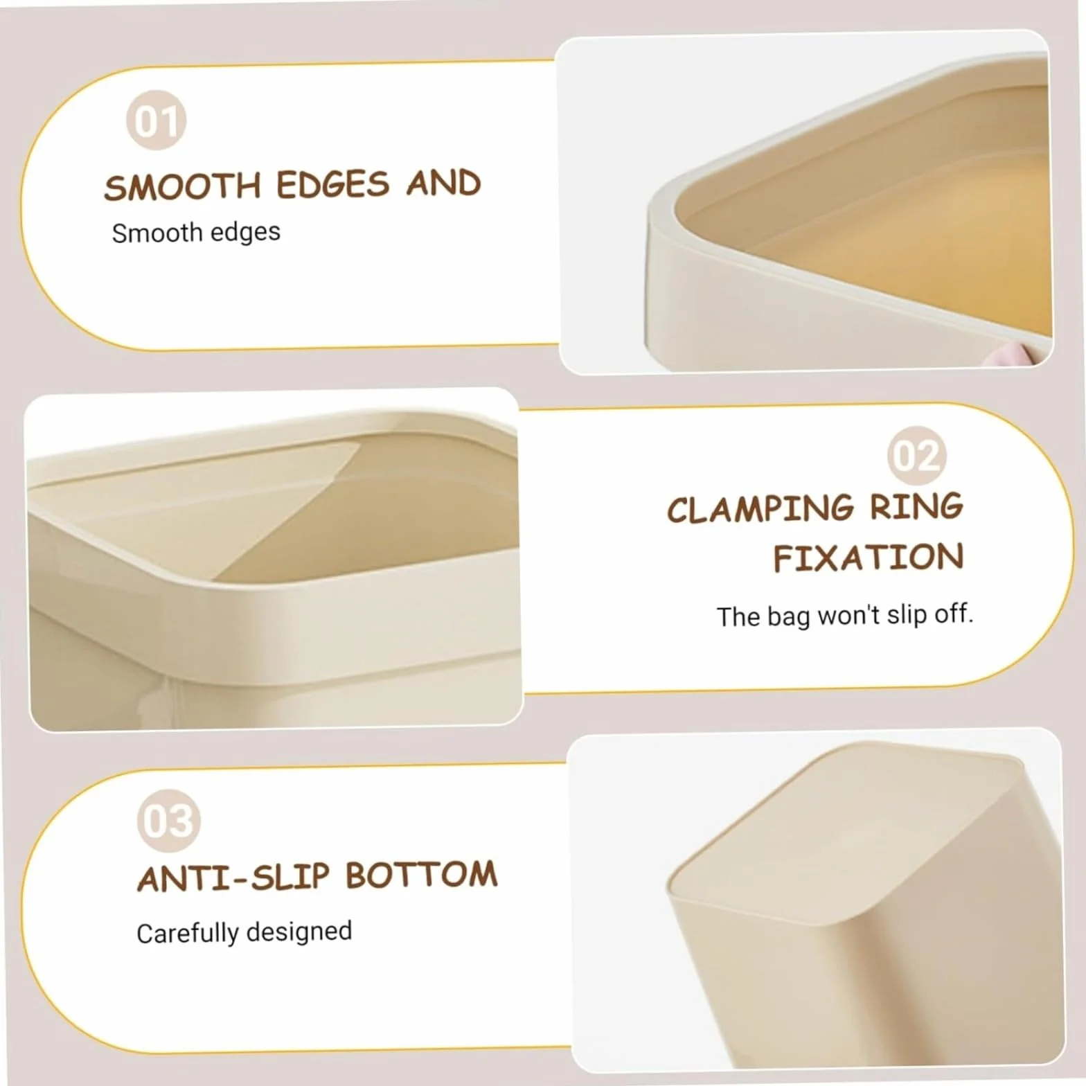 Poubelle mignonne en plastique 7l pp avec yeux mains jambes pour cuisine bureau chambre