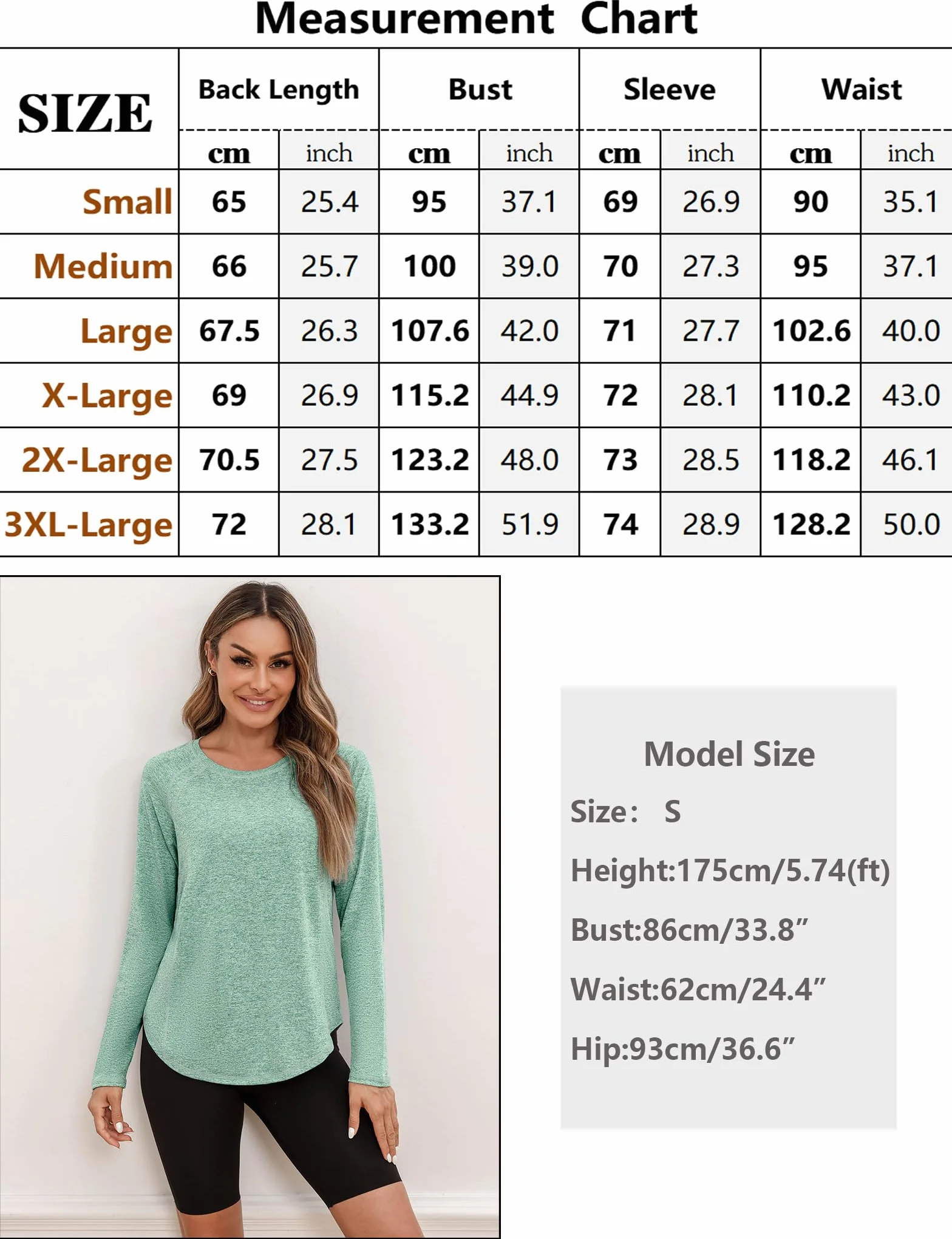 Gyabnw T-Shirt Sport Femme Manche Longue Col Rond Anti UV