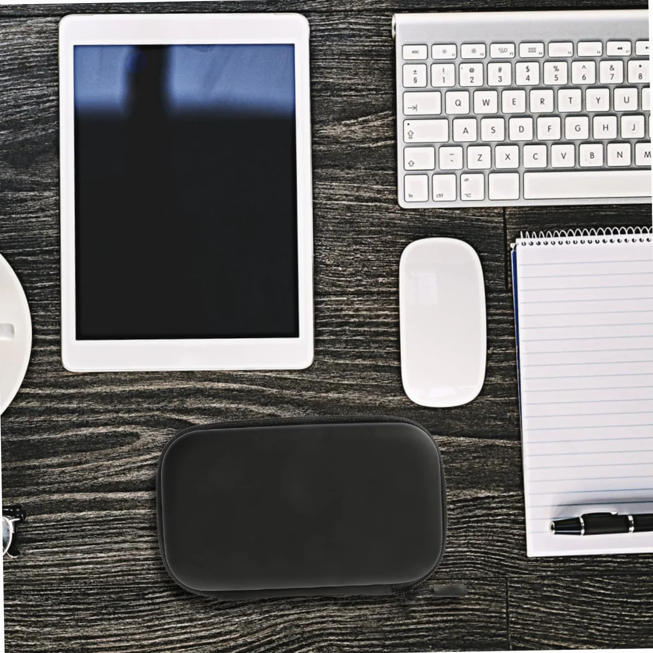 Étui en cuir PU organisateur de rangement pour cravate et accessoires électroniques