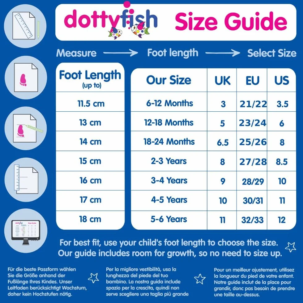 Dotty Fish Chaussures Aquatiques pour Bébés et Enfants, Semelle Antidérapante, Séchage Rapide, Souples