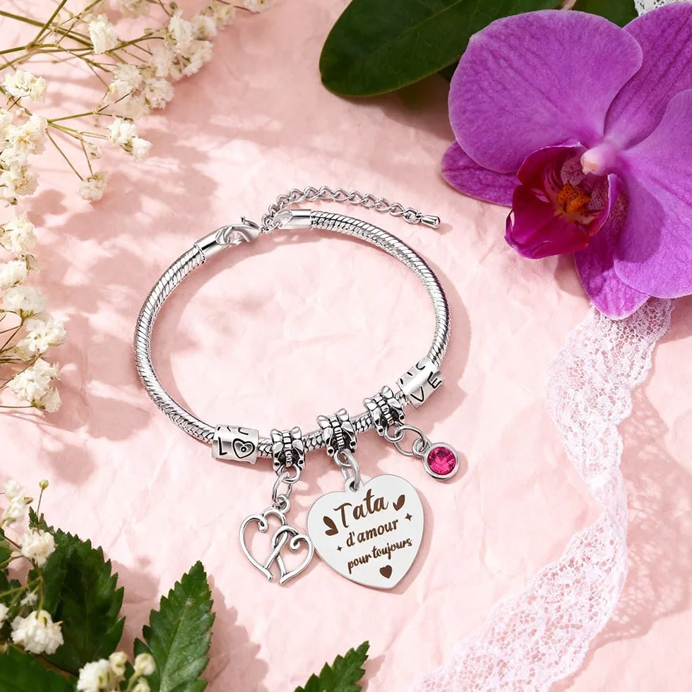 Bracelet Femme Acier Inoxydable Cadeau Noel Anniversaire