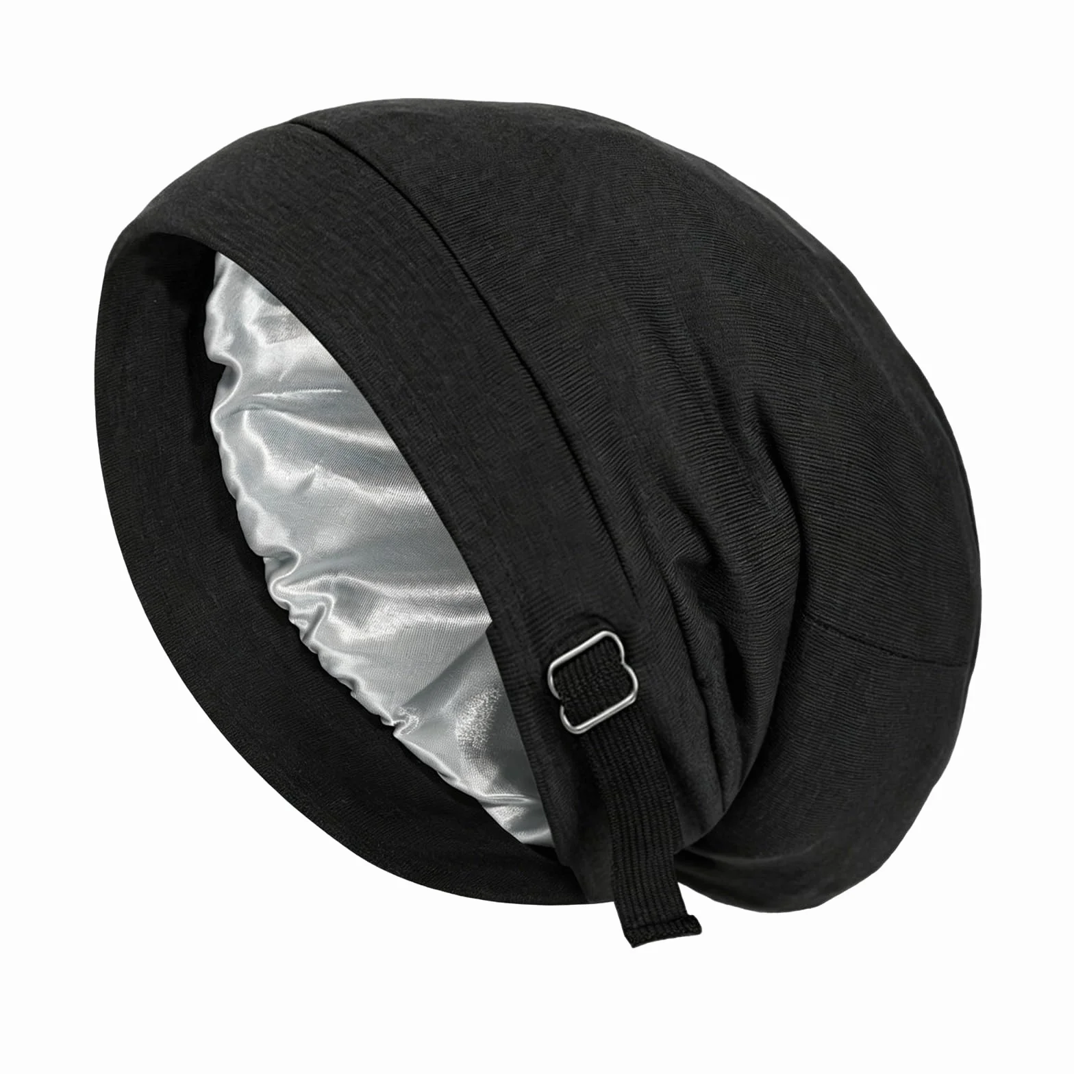 Bonnet Satin Cheveux Nuit Unisexe 100% Pure Soie de Mûrier Réglable